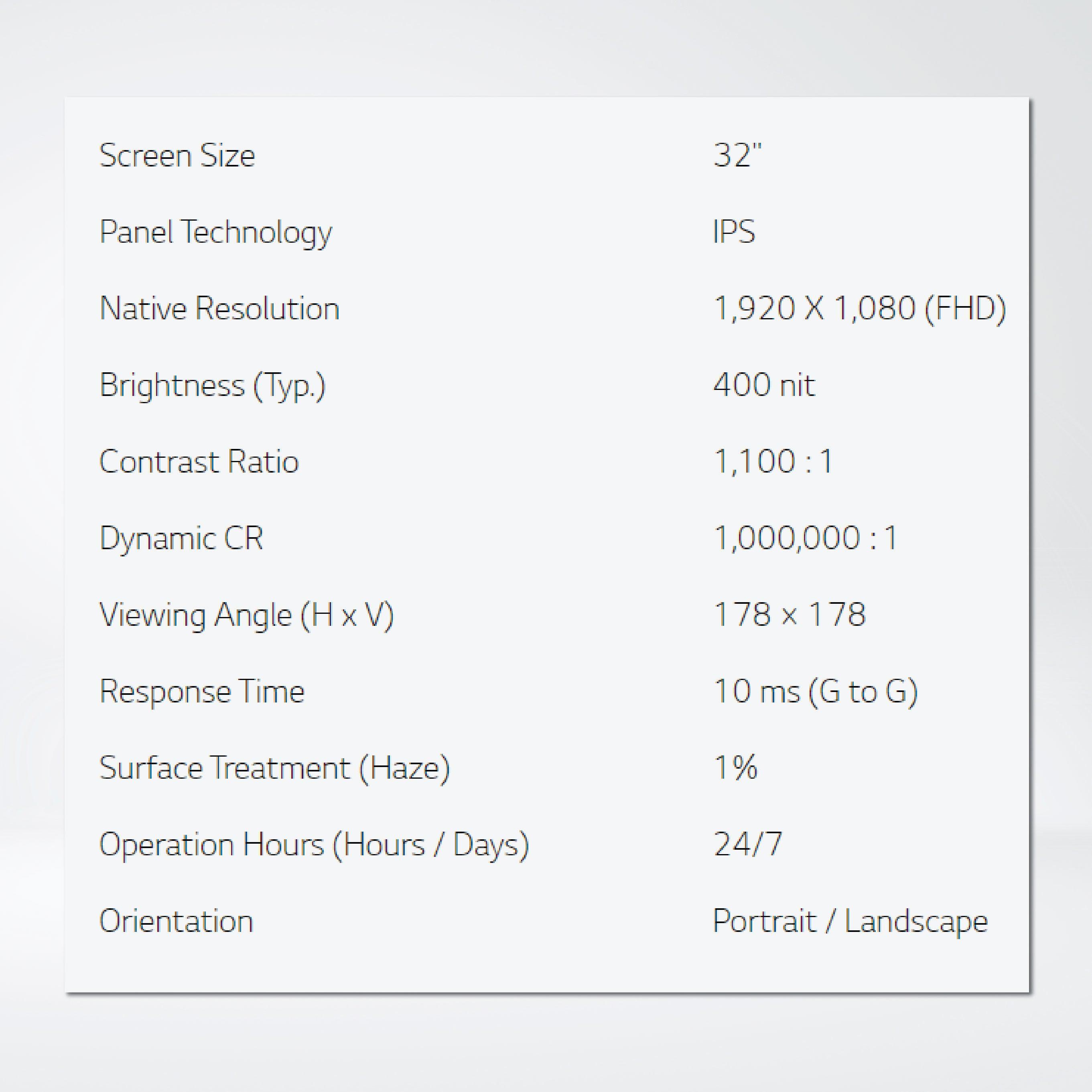 32SM5J-B 32" 400 nit Full HD Standard Signage - Riverplus