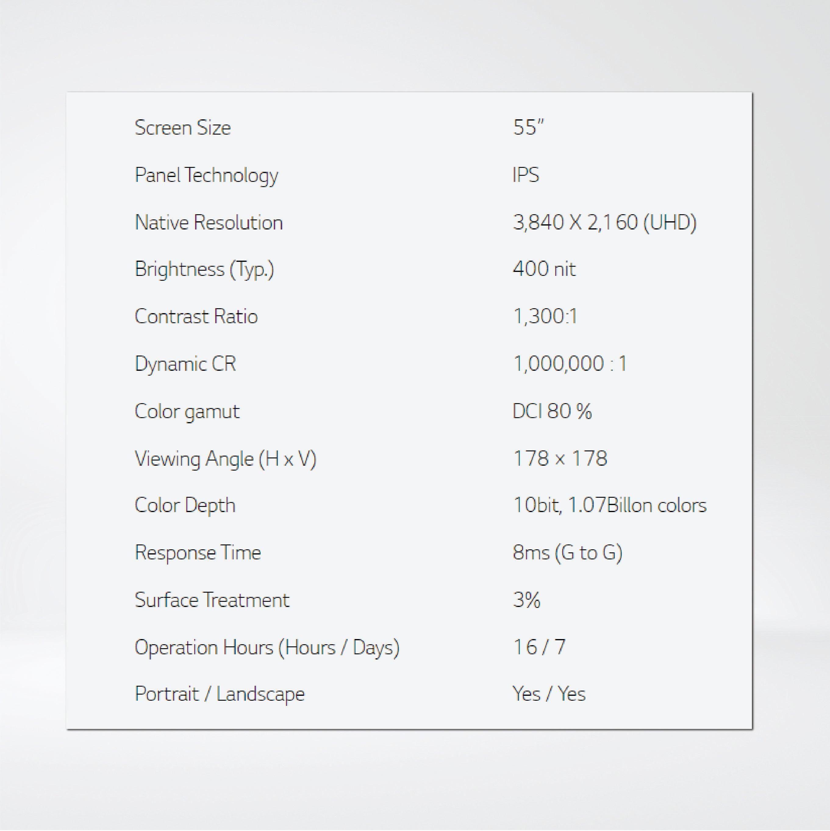 55UL3J-B 55” 400 nits webOS UHD Signage - Riverplus