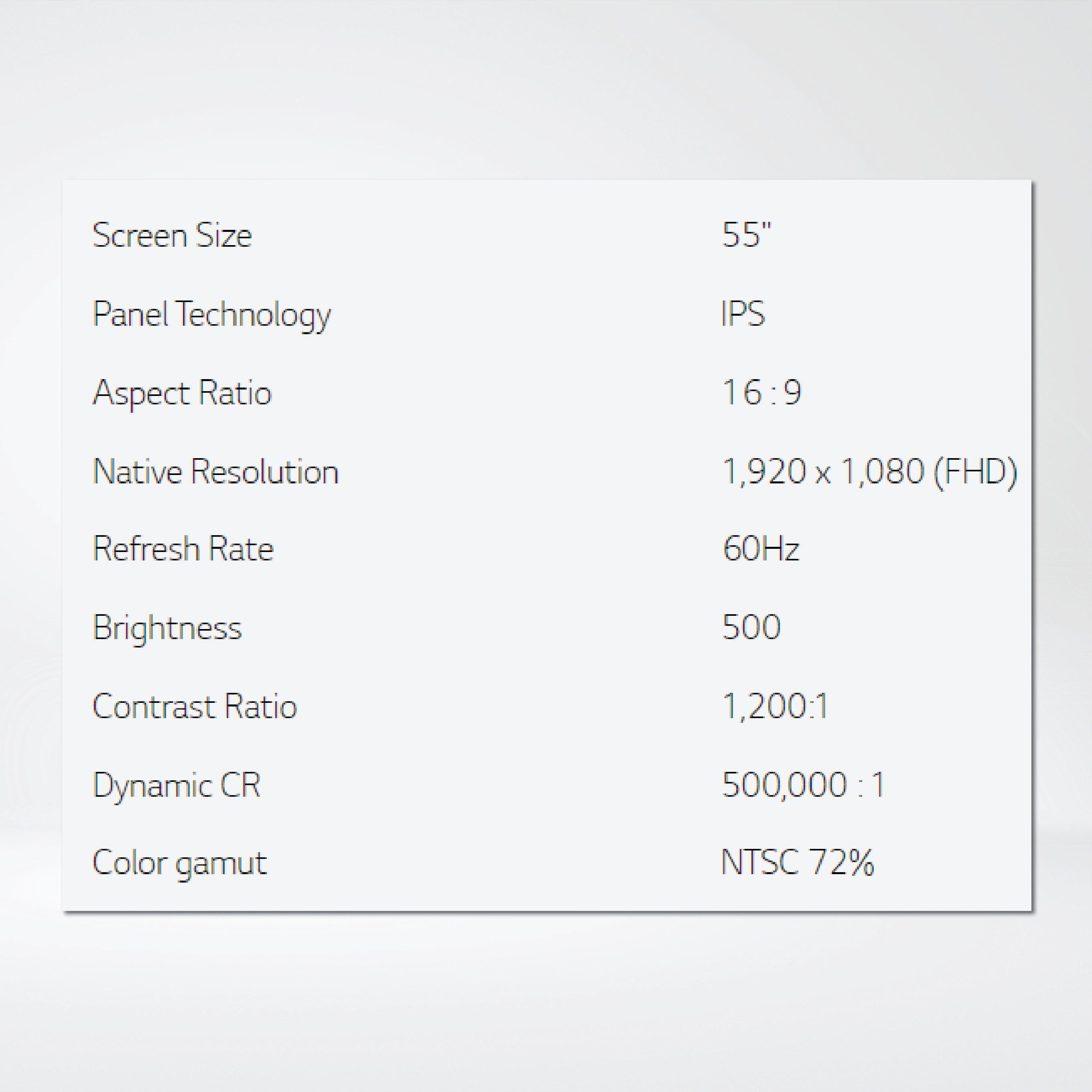 55VL5PJ 55" 500 nits FHD Slim Bezel Video Wall - Riverplus