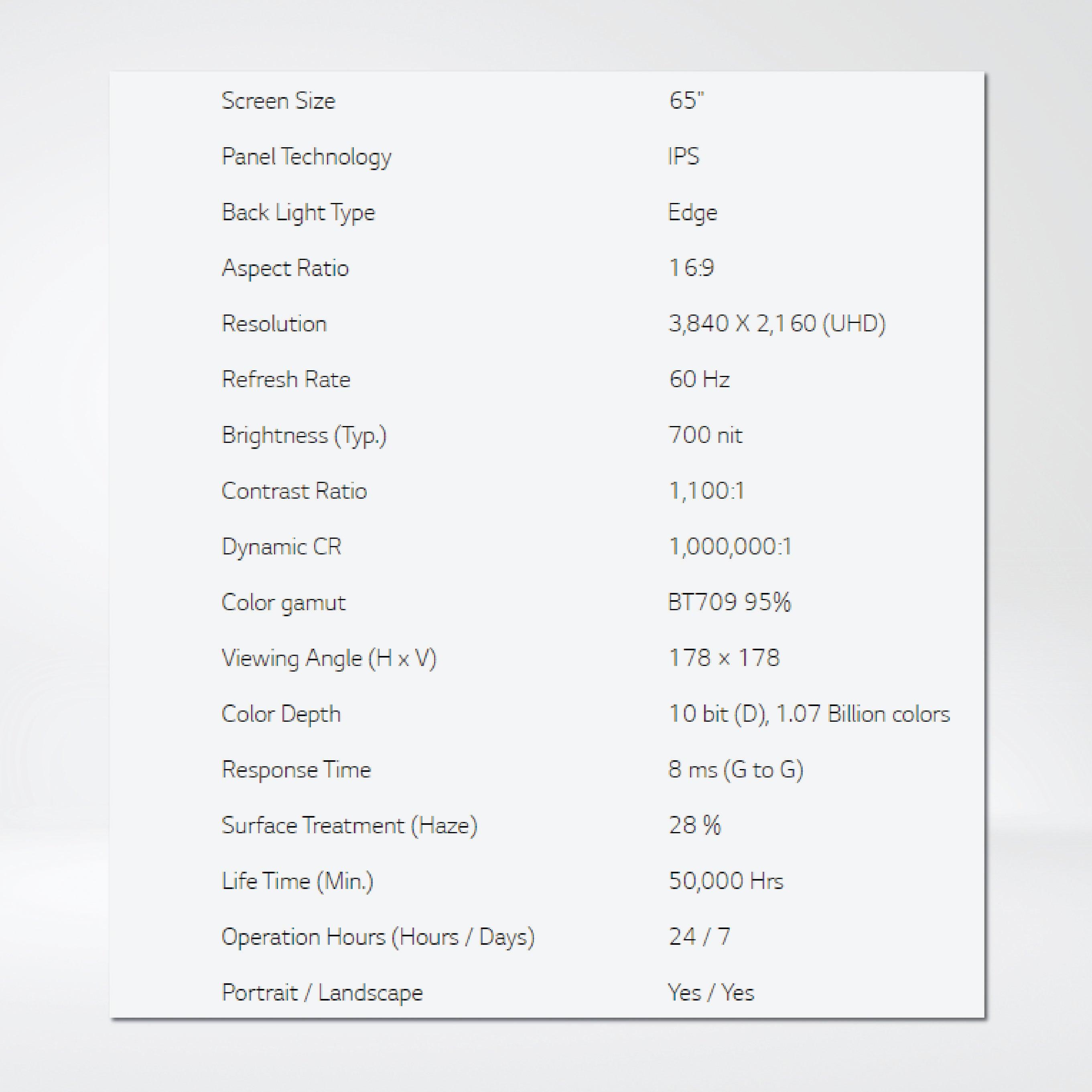 65UH7J-H 65" 700 nit New High Haze UHD Standard Signage - Riverplus