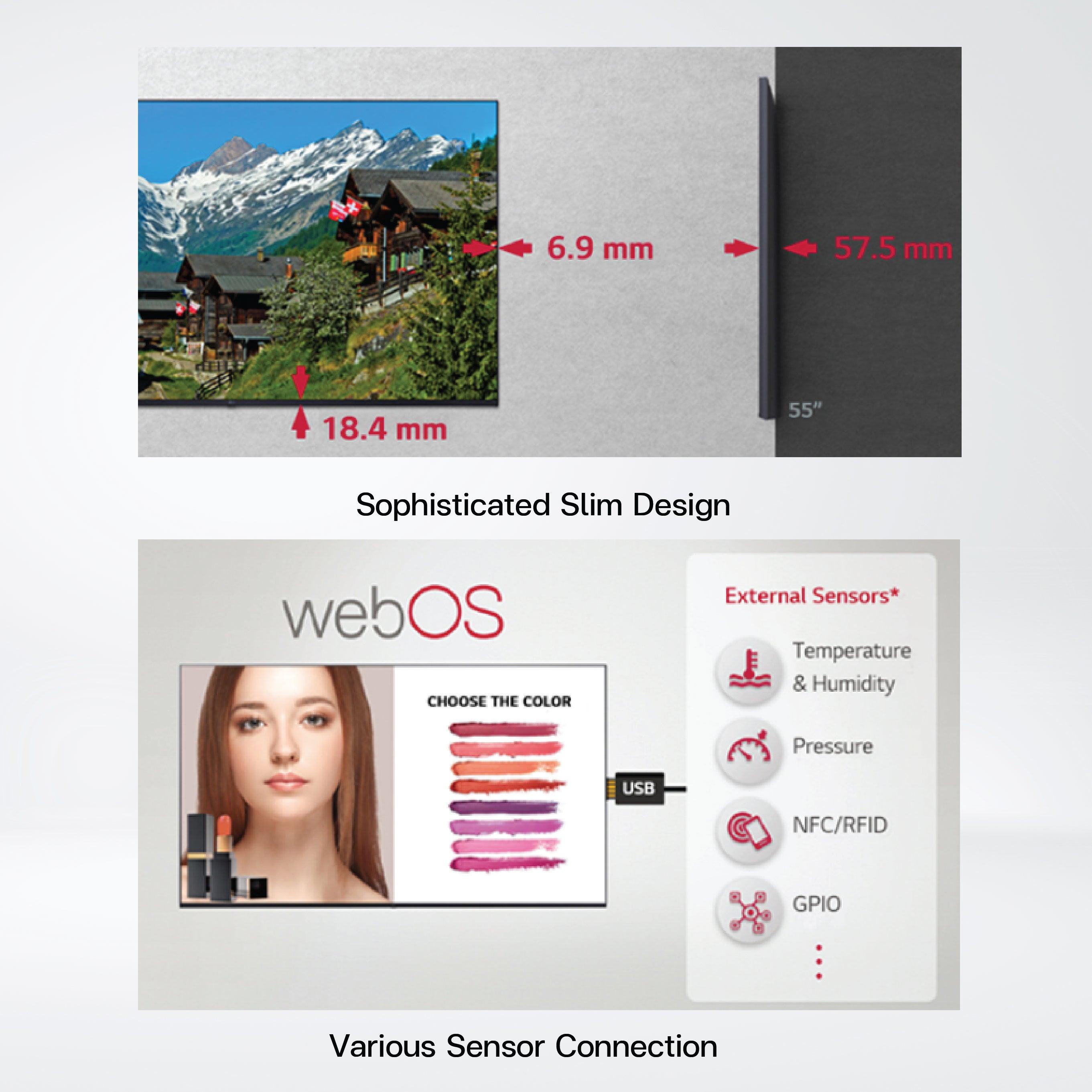 65UL3J-B 65” 400 nits webOS UHD Signage - Riverplus