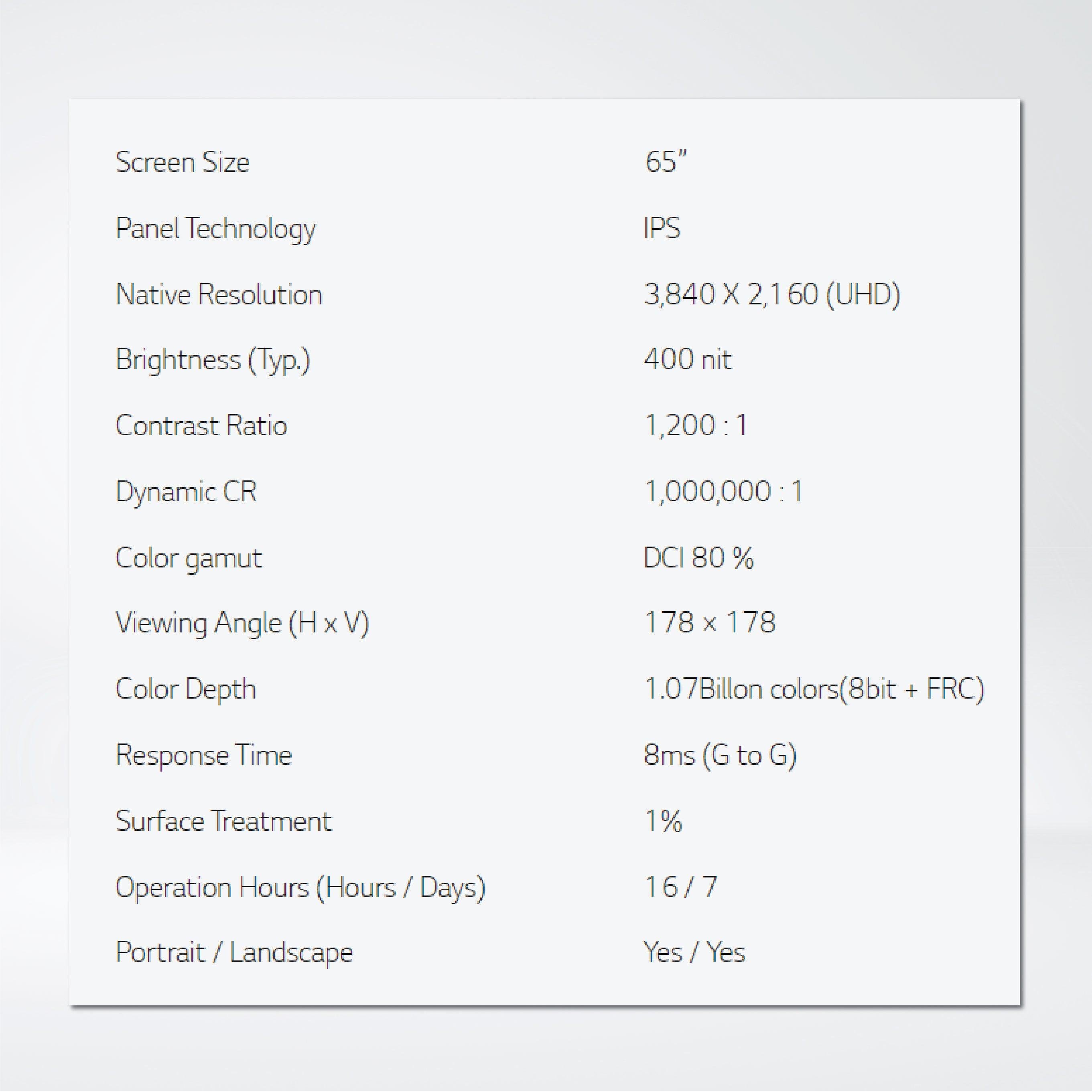 65UL3J-B 65” 400 nits webOS UHD Signage - Riverplus