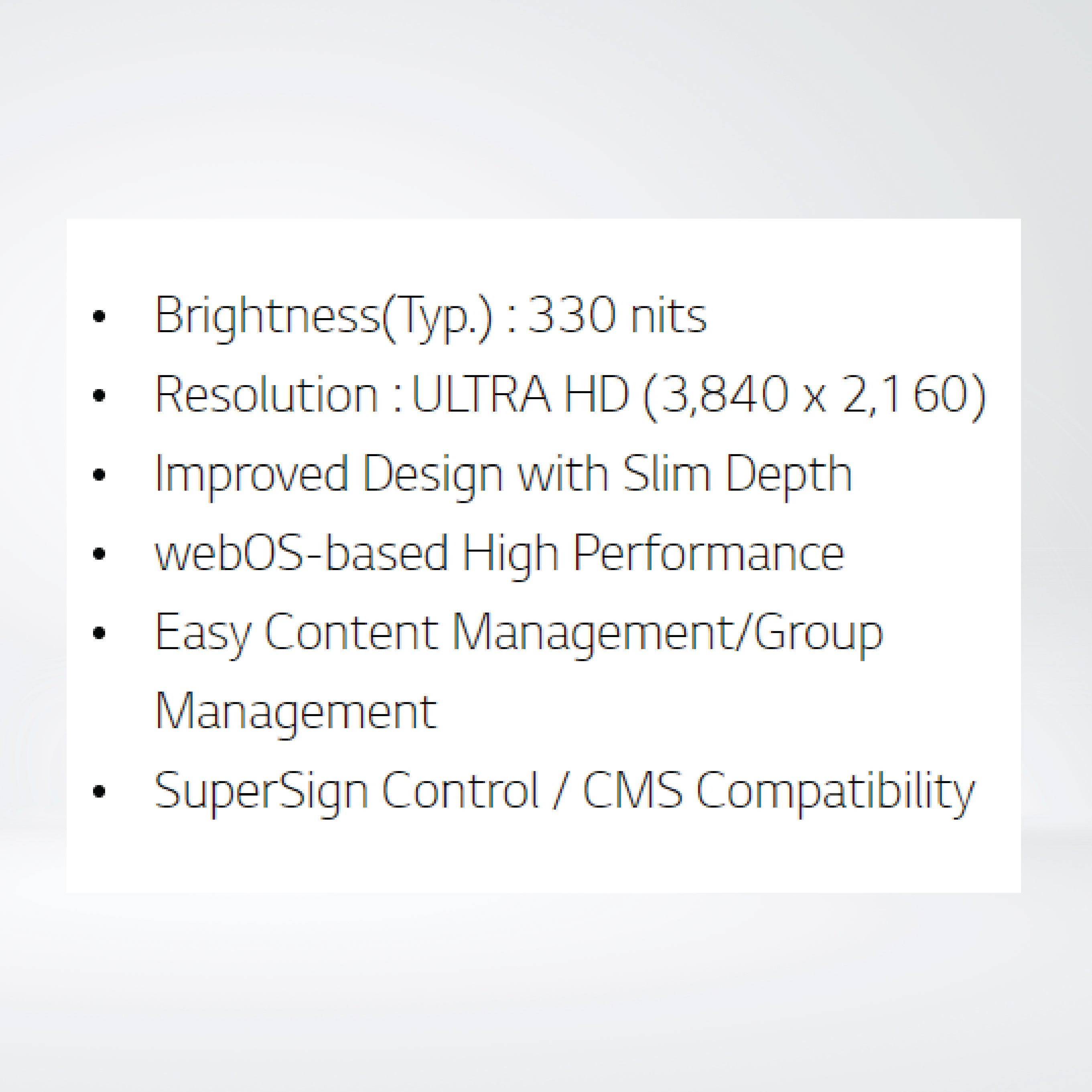 86UR640S 86" 330 nits UHD TV Signage - Riverplus