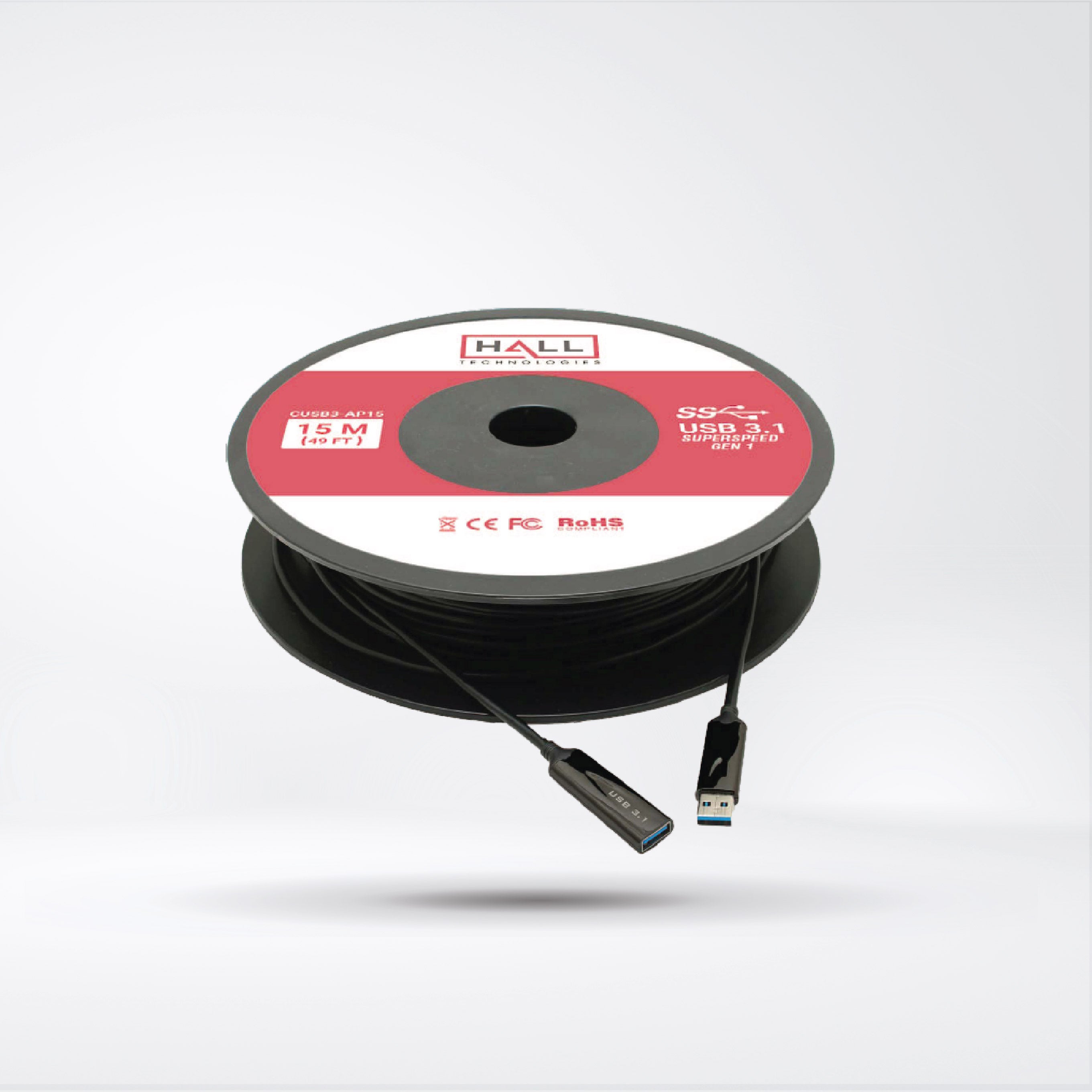 USB 3.0/3.1 Gen 1 Javelin Active Optical Plenum Cable Length 15M