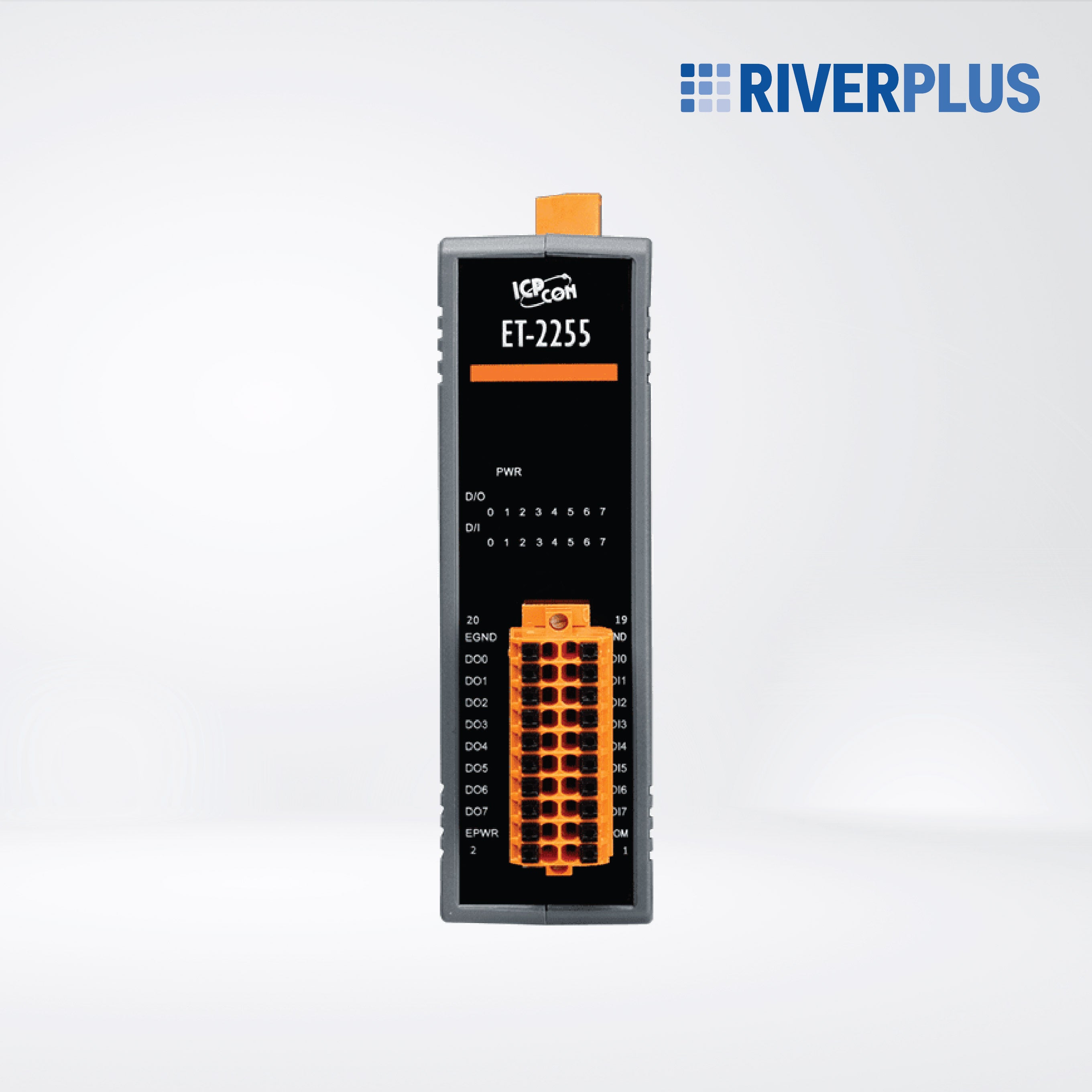 ET-2255 Ethernet I/O Module with 2-port Ethernet Switch 8-ch DI, 8-ch DO (Sink) (RoHS)