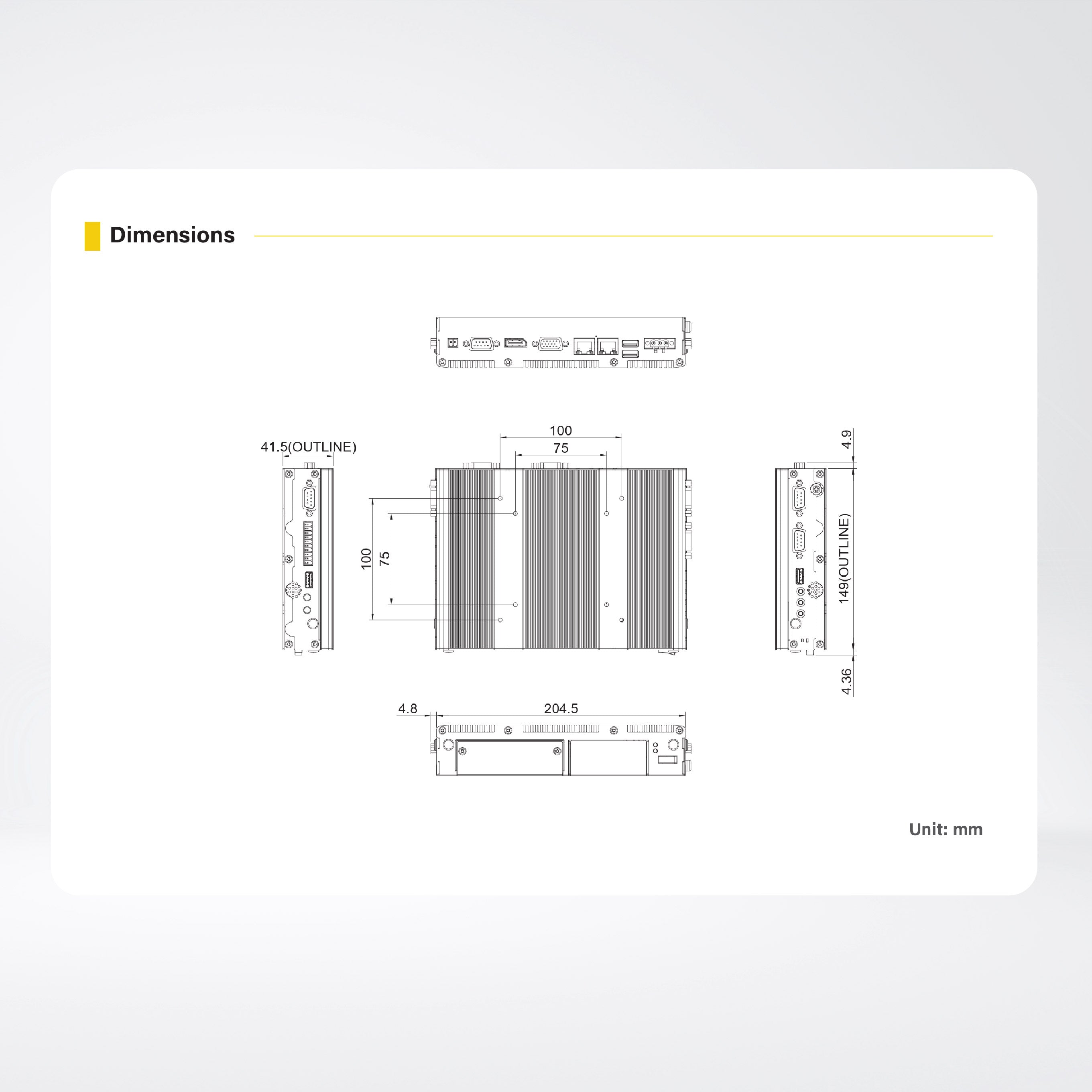 P1101 Intel Pentium N4200 Quad Core Slim Embedded