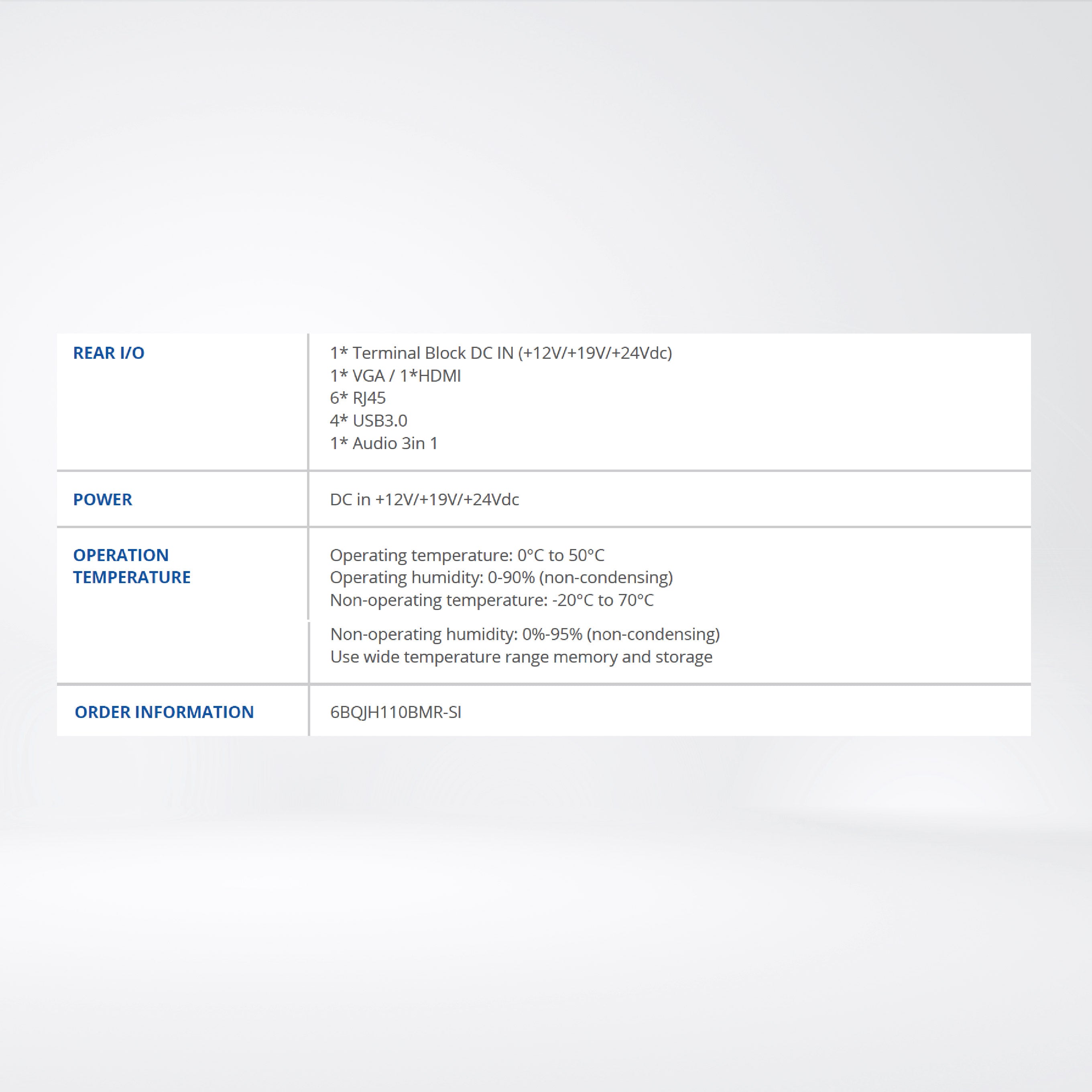 QBiX-JWB-SKYB110H-A1 Embedded System-i7-6700TE-8GB DDR4-64GB SSD-w ADP-Win7Pro