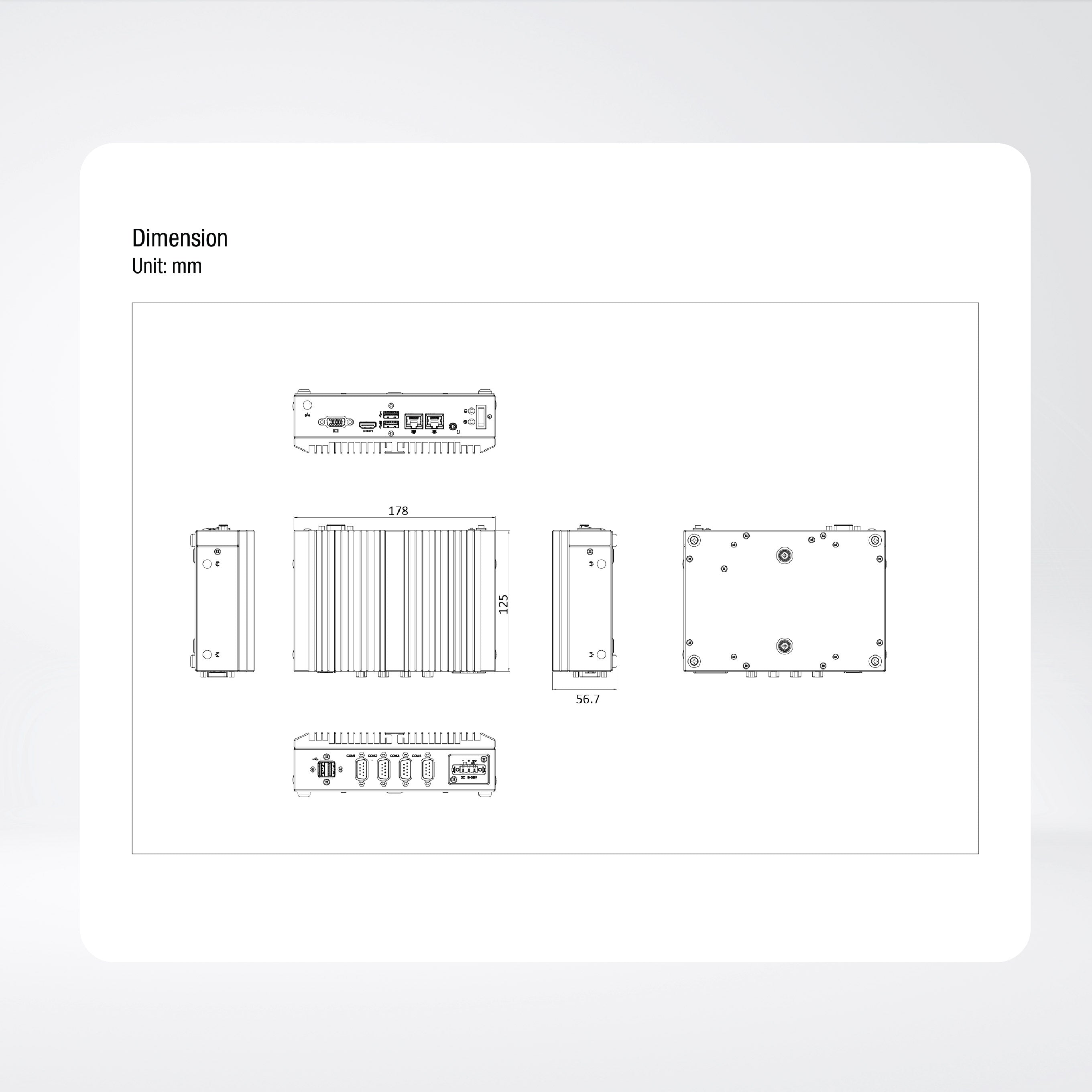 QBiX-Pro-APLB4200H-A1 Embedded System-N4200-4GB DDR3L-64GB SSD-w ADP-Win10IoT
