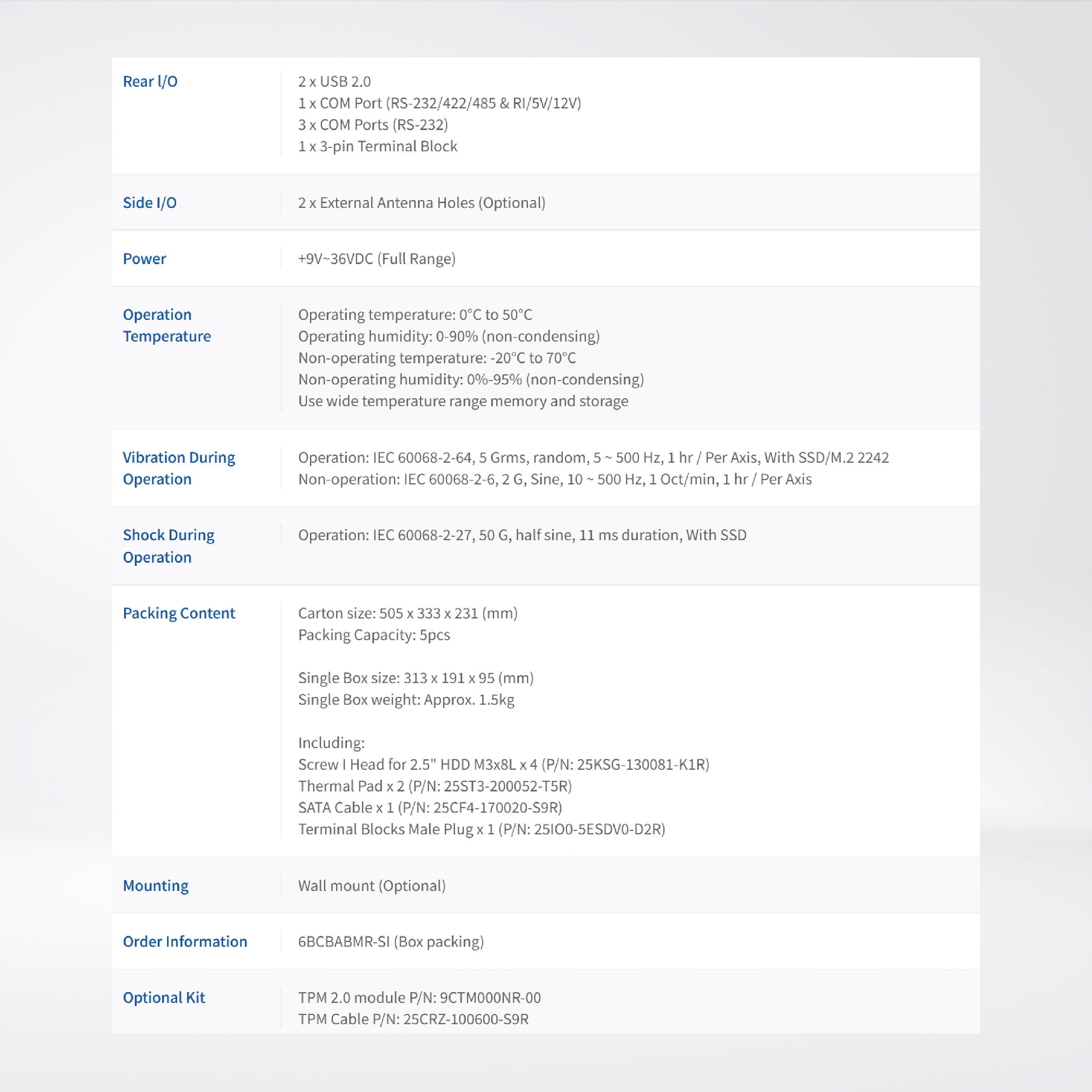QBiX-Pro-APLB4200H-A1 Embedded System-N4200-4GB DDR3L-64GB SSD-w ADP-Win10IoT