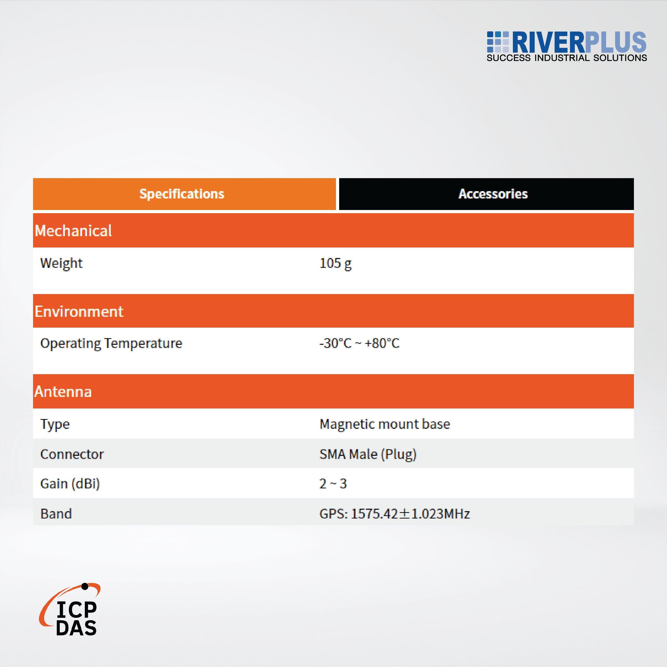 ANT-115-03 GPS magnetic mount antenna with 5M cable (SMA Male Plug) - Riverplus