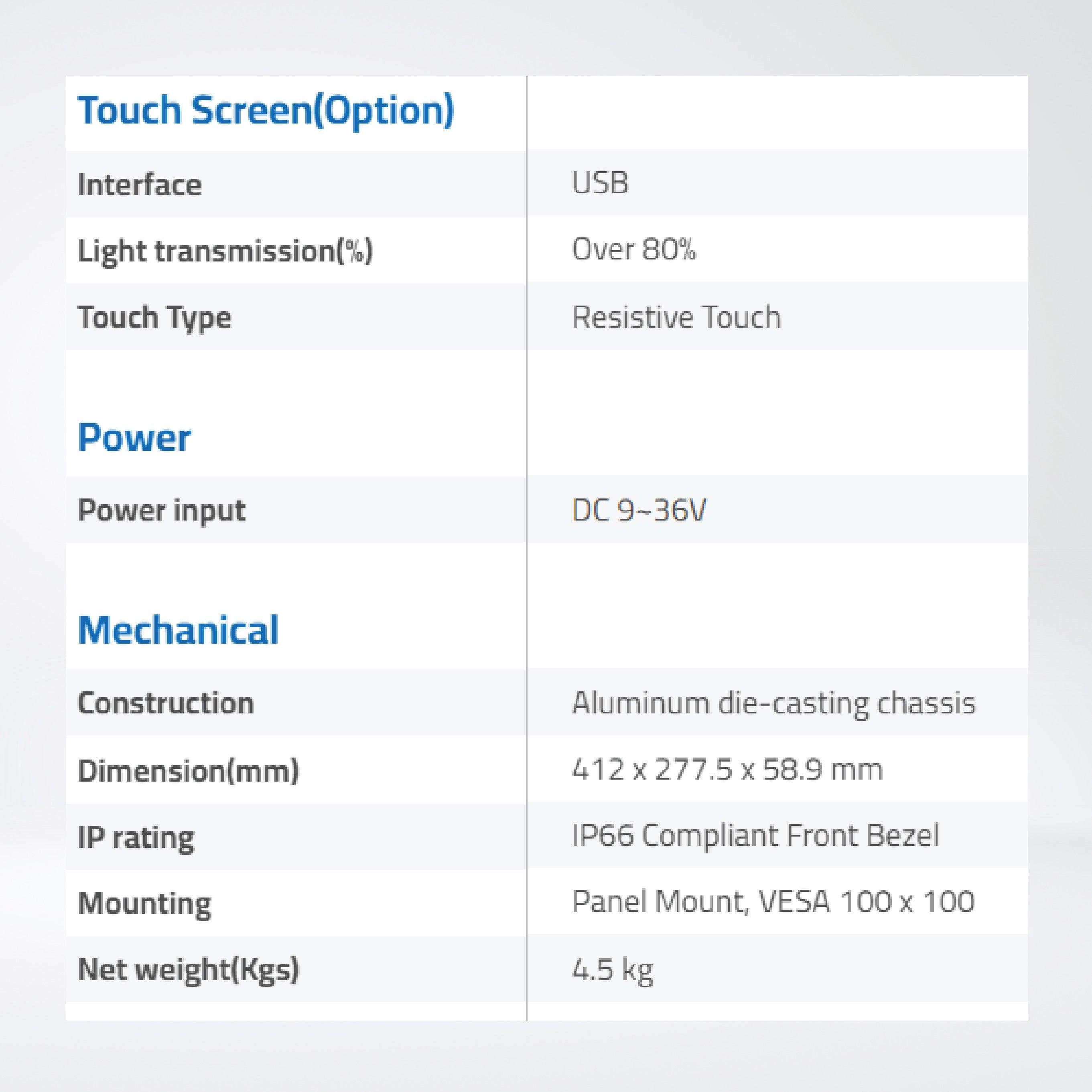 ARCHMI-916BR 8th Gen. Intel Core i3/i5, Fanless Industrial Compact Size Panel PC - Riverplus