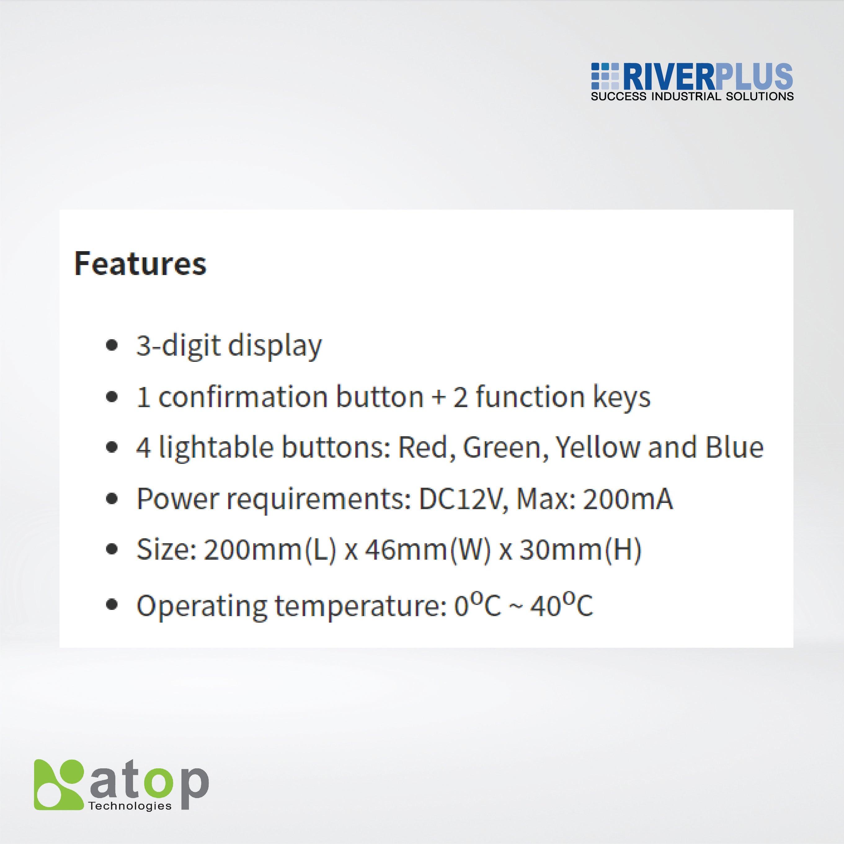 AT503-4K 3-Digit, 4Lightable Button Pick Tag Pick Tag - Riverplus