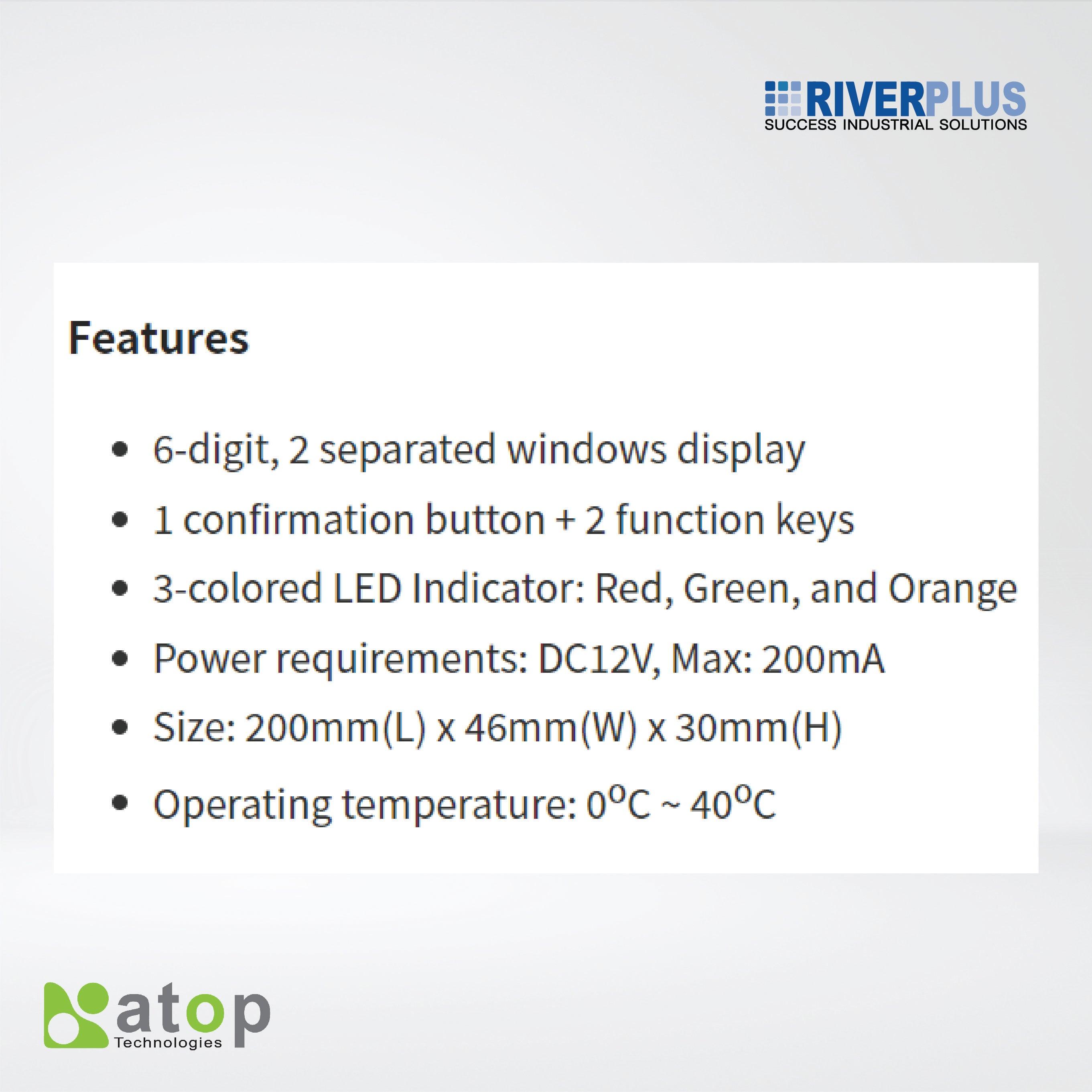 AT506-2W-33 6-Digit, 2 Separated Windows Pick Tag - Riverplus