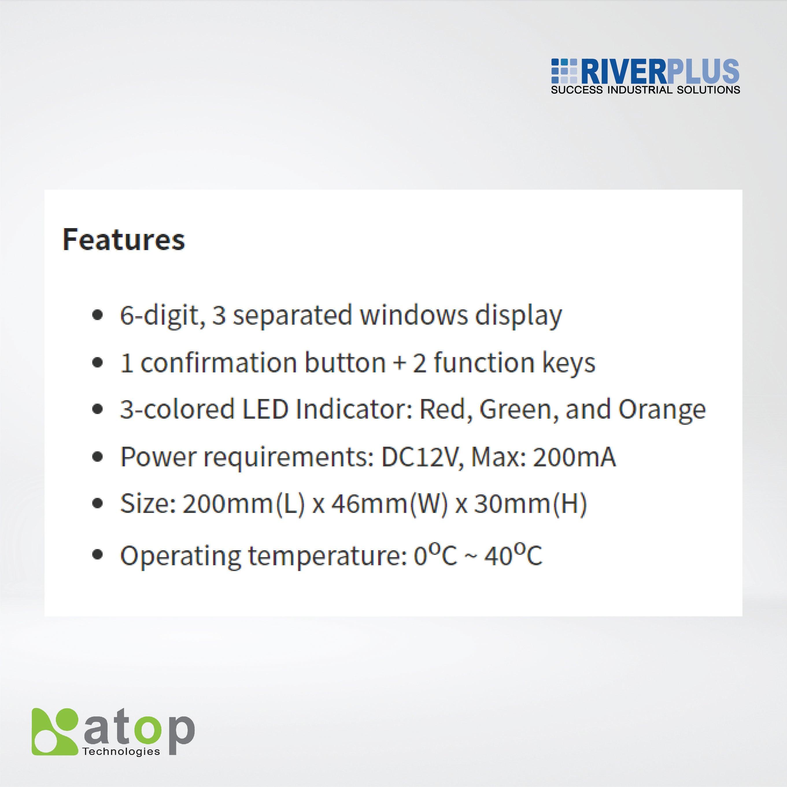 AT506-3W-123 6-Digit, 3 Separated Windows Pick Tag - Riverplus