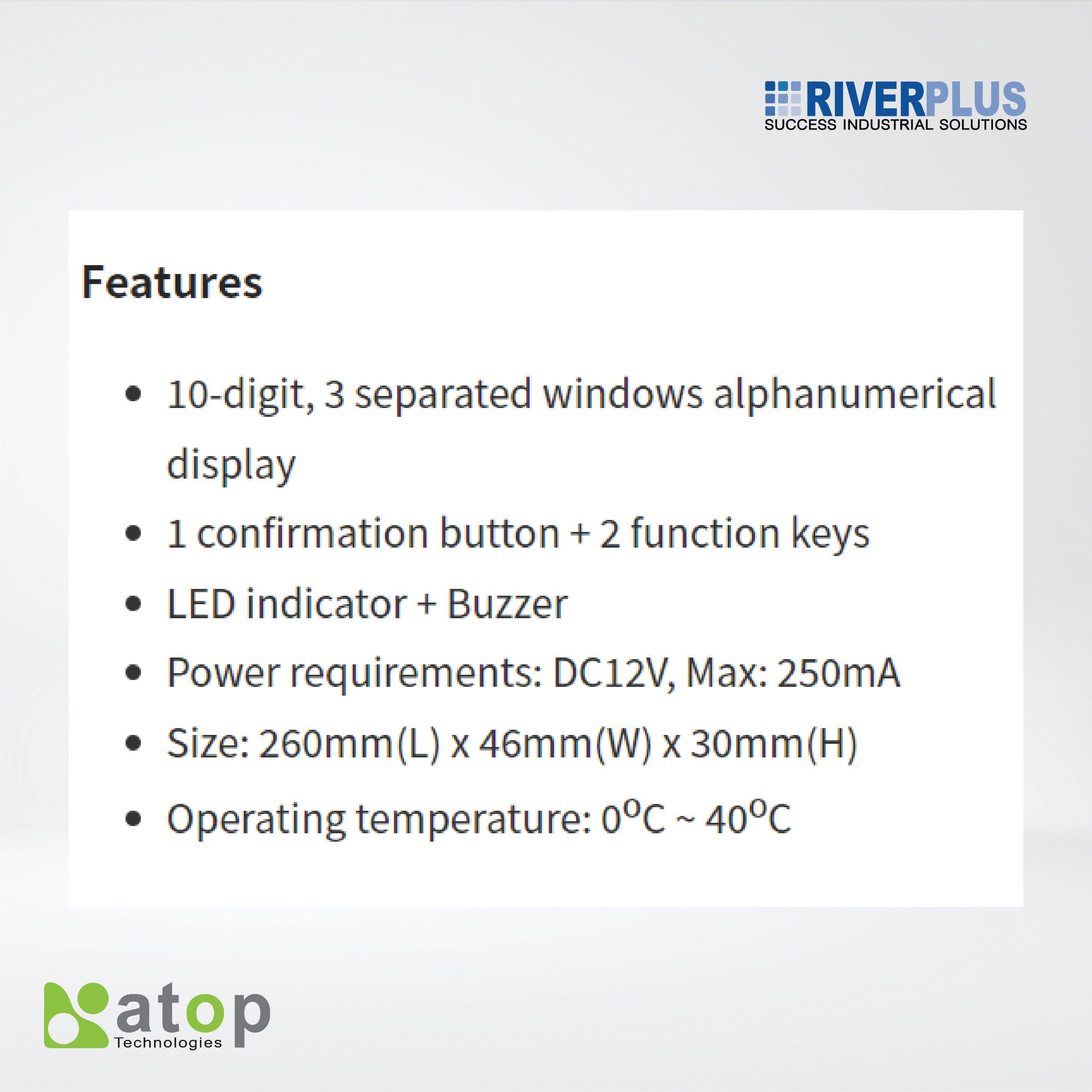 AT50A-3W-523 10-Digit, 3 Separated Windows Pick Tag - Riverplus