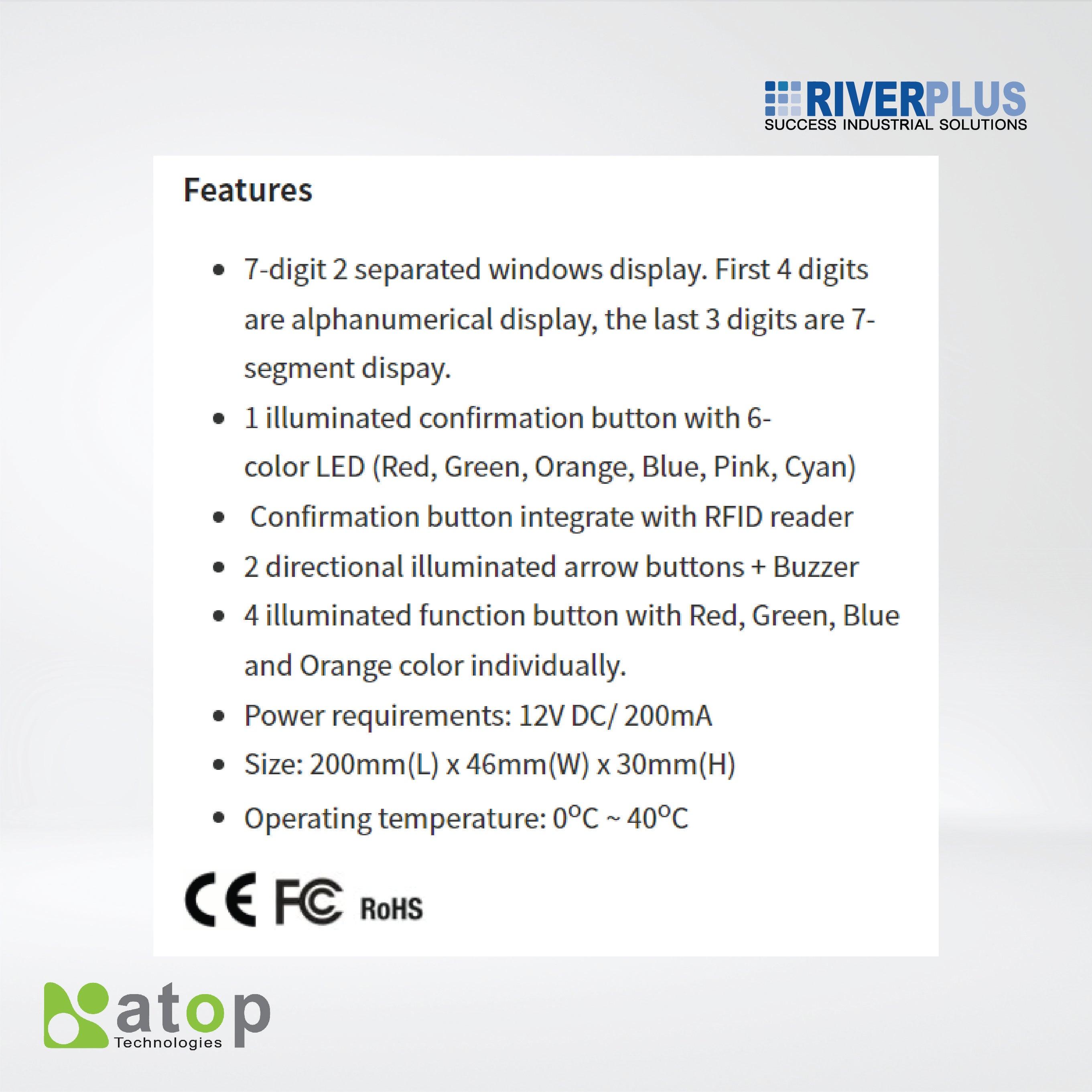 AT707-4K-RFID 7-Digit, 2 Separated Windows Pick Tag with RFID Confirmation - Riverplus