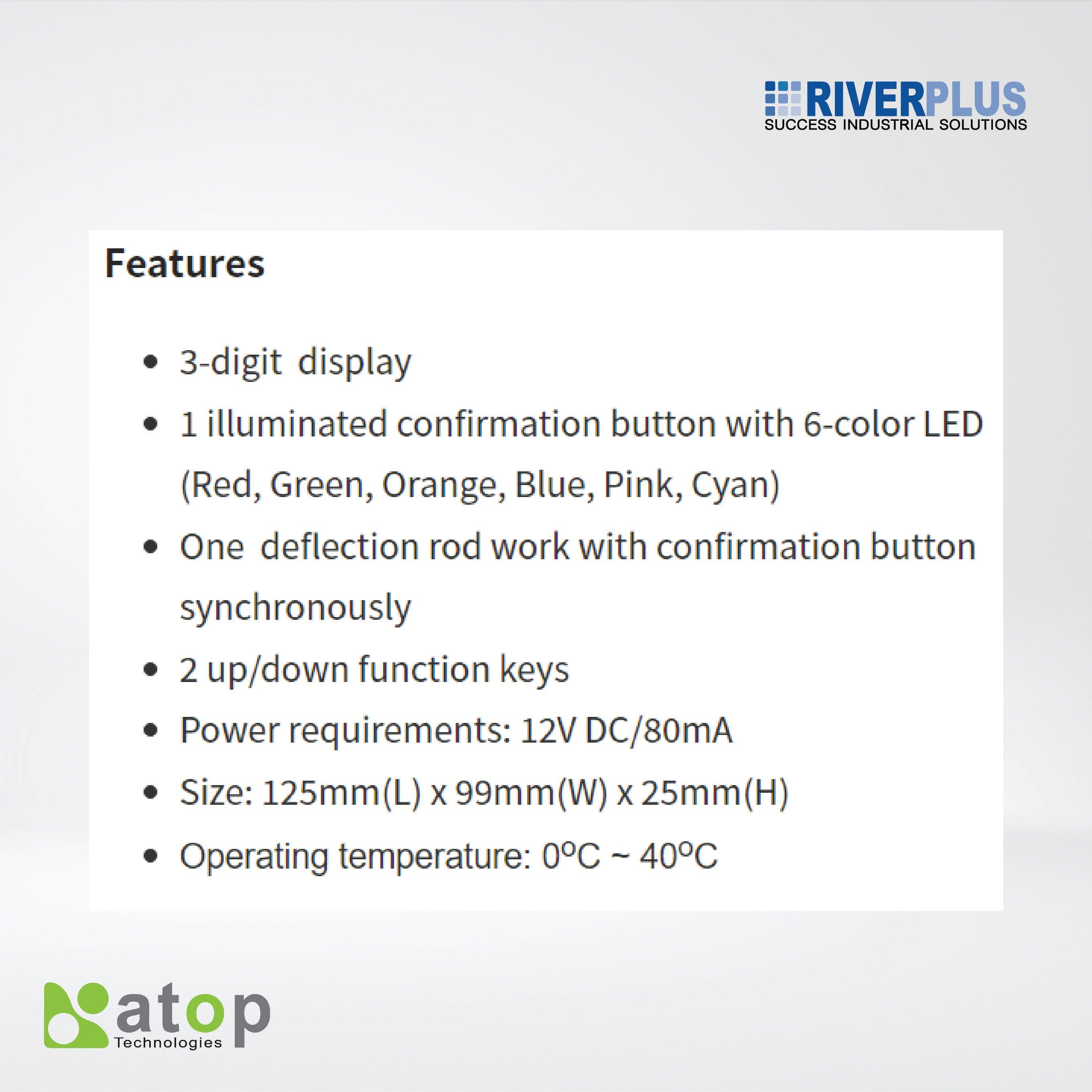 AT803-SQ 3-digit pick tag with deflection rod - Riverplus