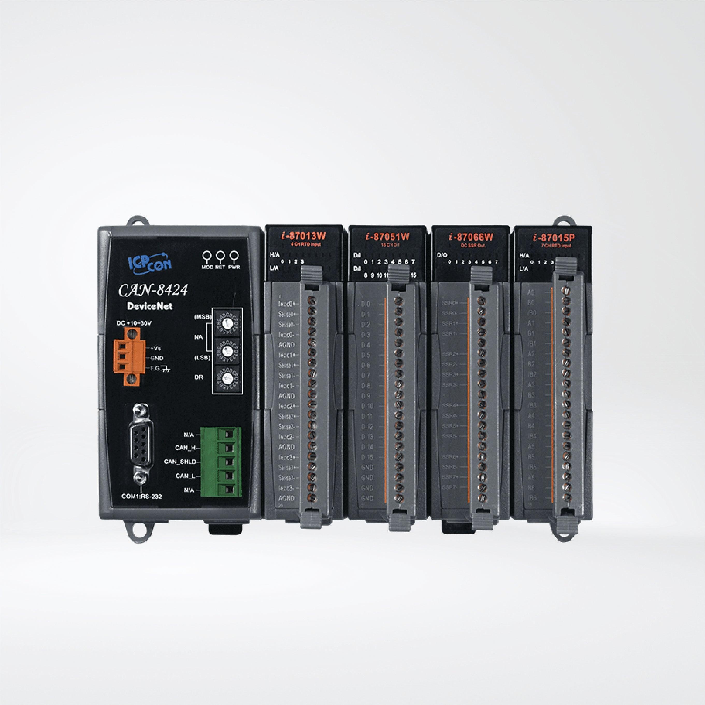 CAN-8424-G DeviceNet Remote I/O Unit with 4 I/O Slots - Riverplus