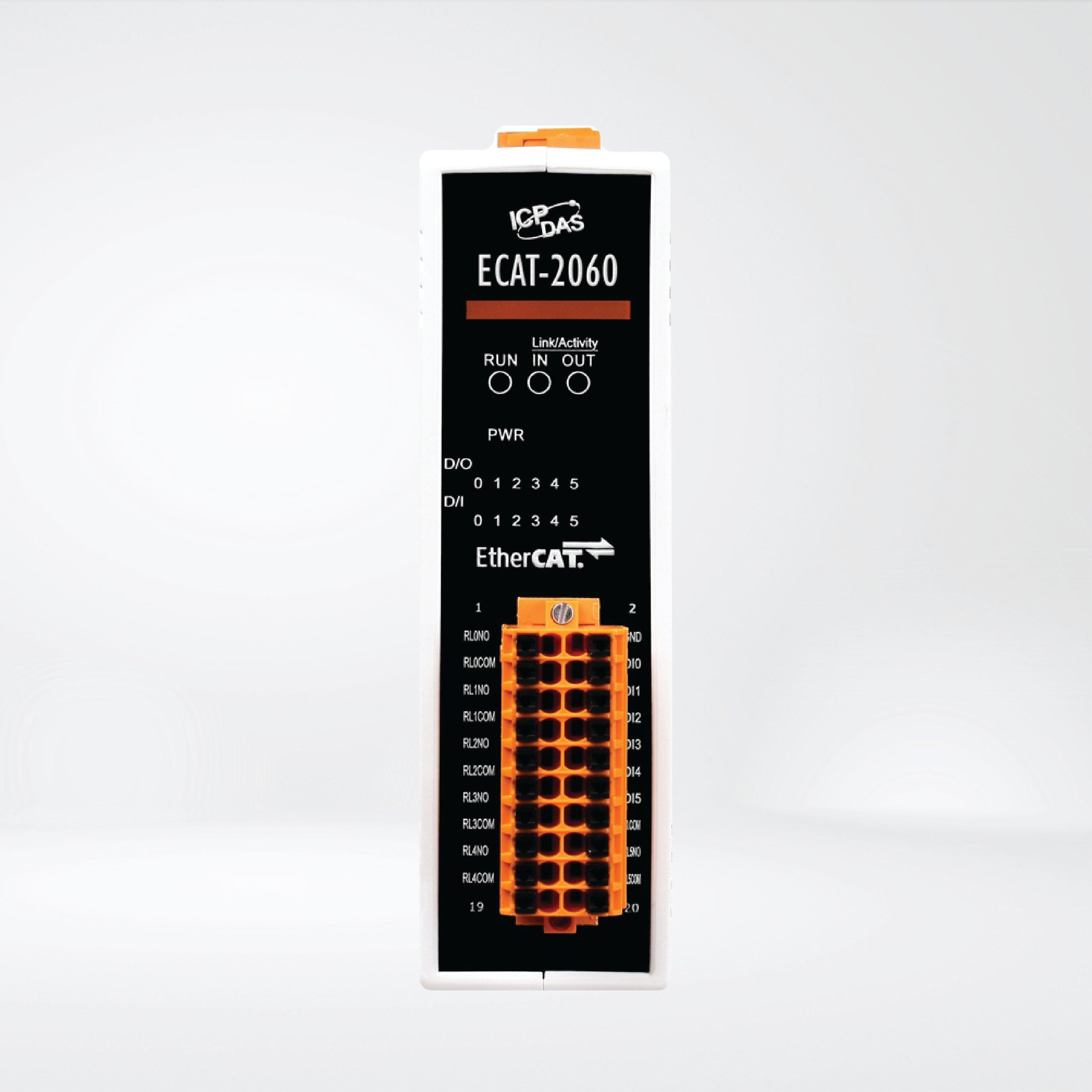 ECAT-2060 EtherCAT Slave I/O Module with Isolated 6-ch DI and 6-ch Relay - Riverplus
