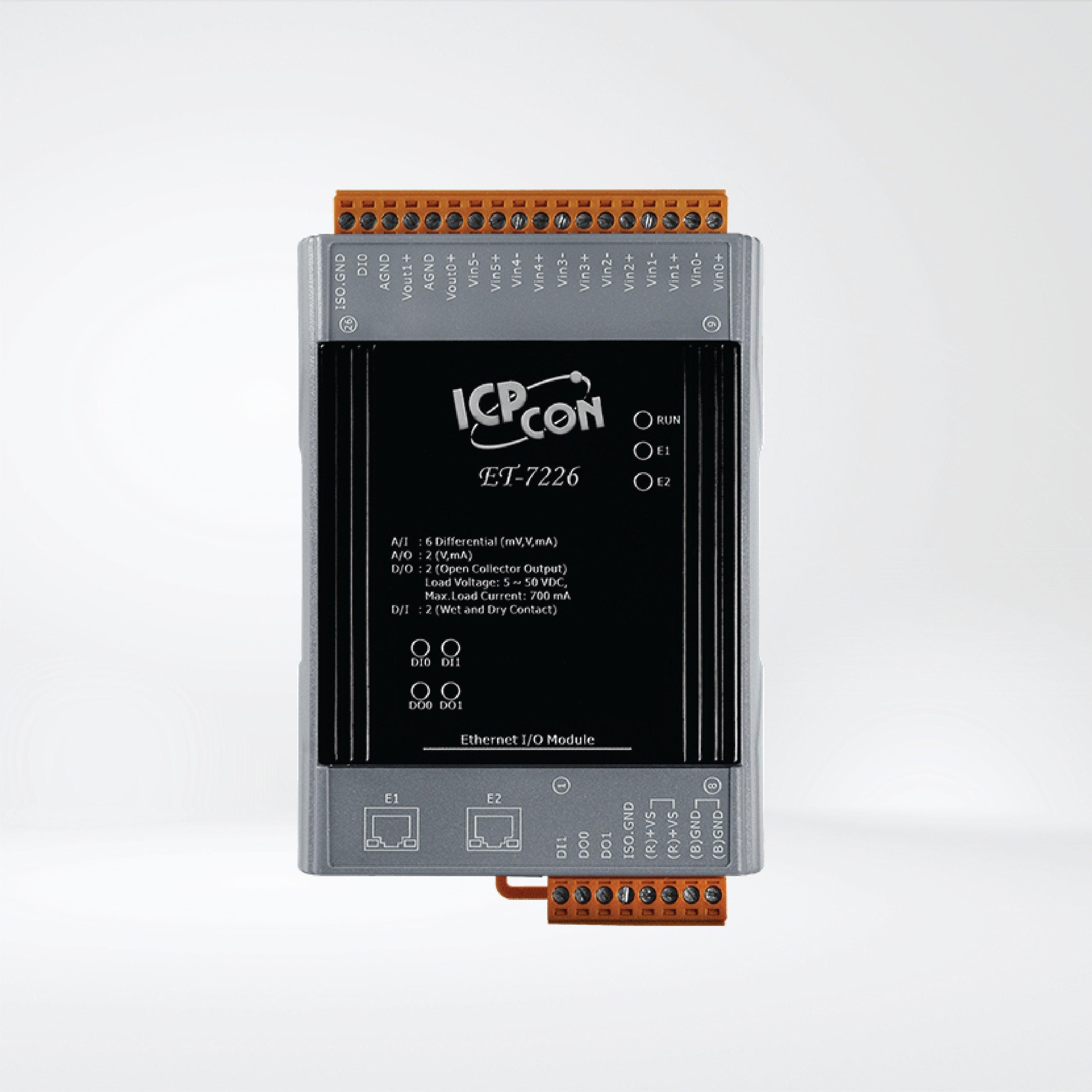 ET-7226 Ethernet I/O Module 6-ch AI, 2-ch AO, 2-ch DI and 2-ch DO - Riverplus