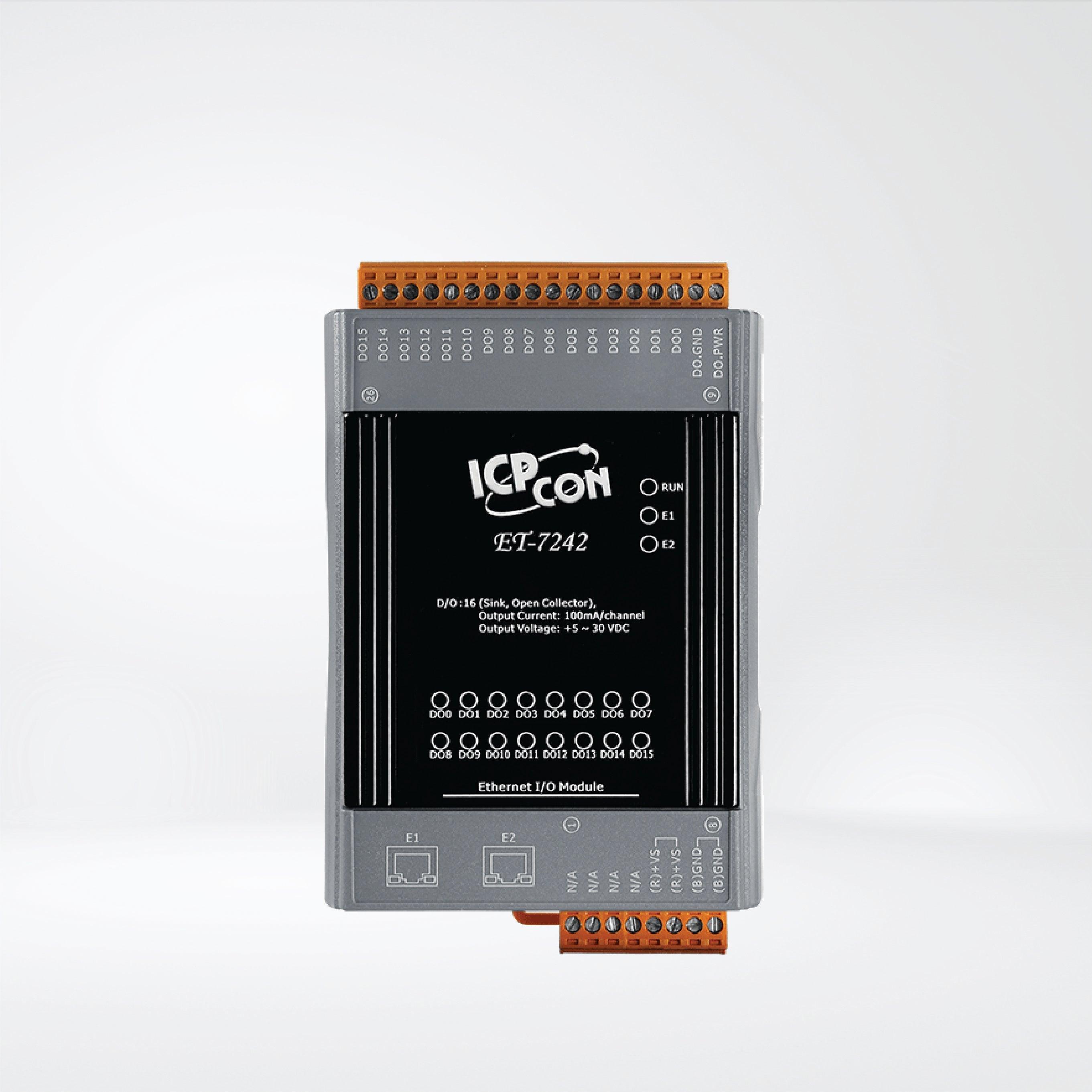 ET-7242 Ethernet I/O Module 2-port Ethernet Switch and 16-ch DO - Riverplus