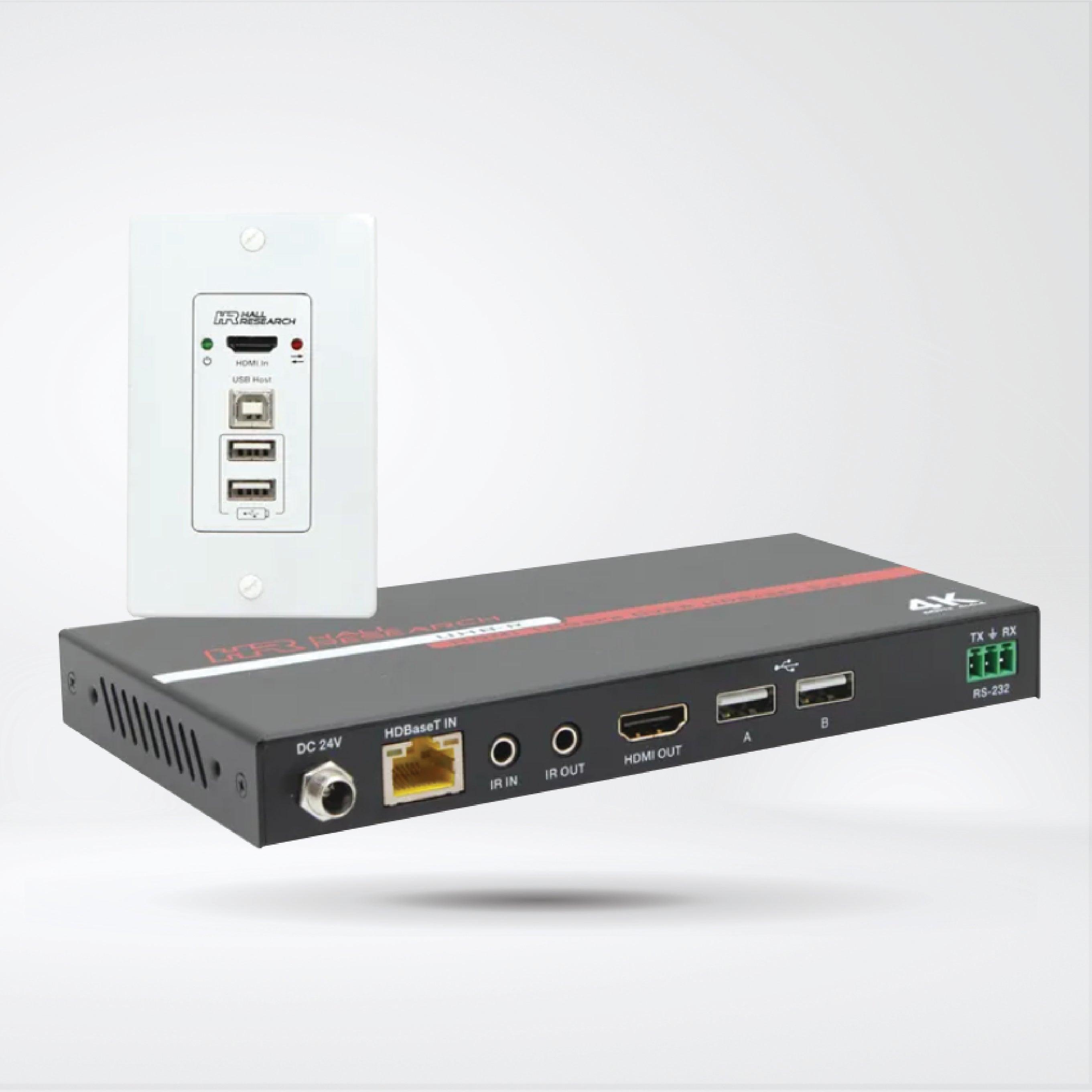 EX-4KU (Kit) USB & 4K HDMI with HDBaseT 2.0 Extension on a Single Gang Wall-Plate - Riverplus