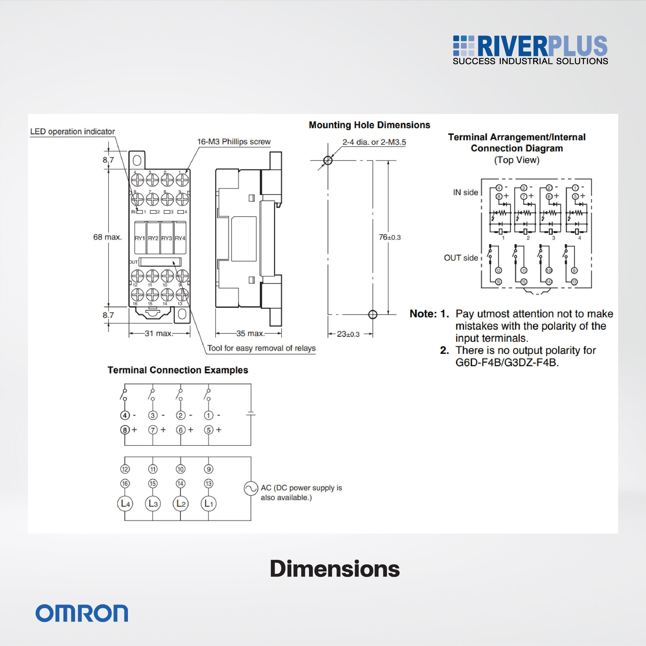 G6D-F4B DC24 Terminal Relays with Screw terminal - Riverplus