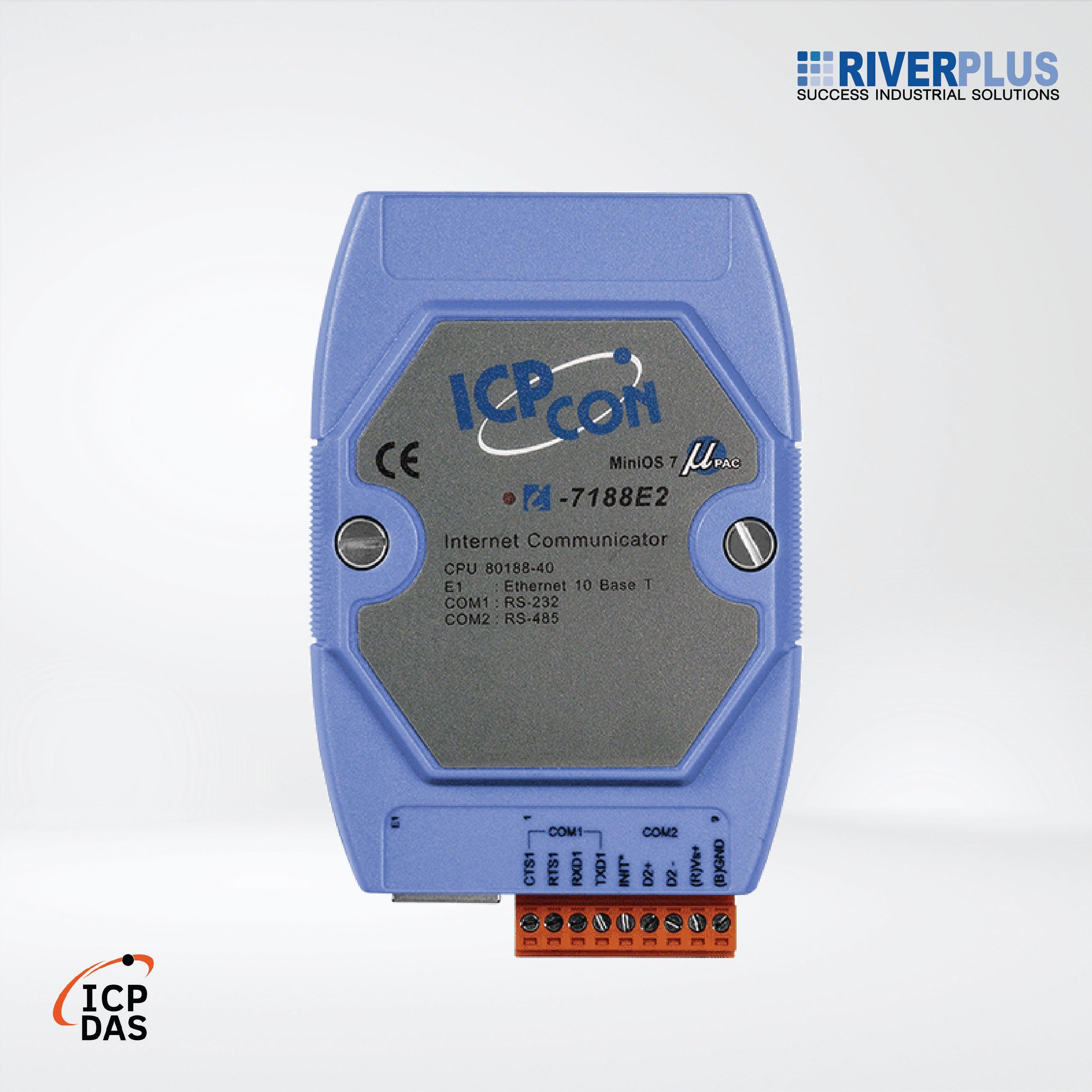 I-7188E2 Programmable Ethernet to 2x serial ports converter (1x RS-232, 1x RS-485) - Riverplus
