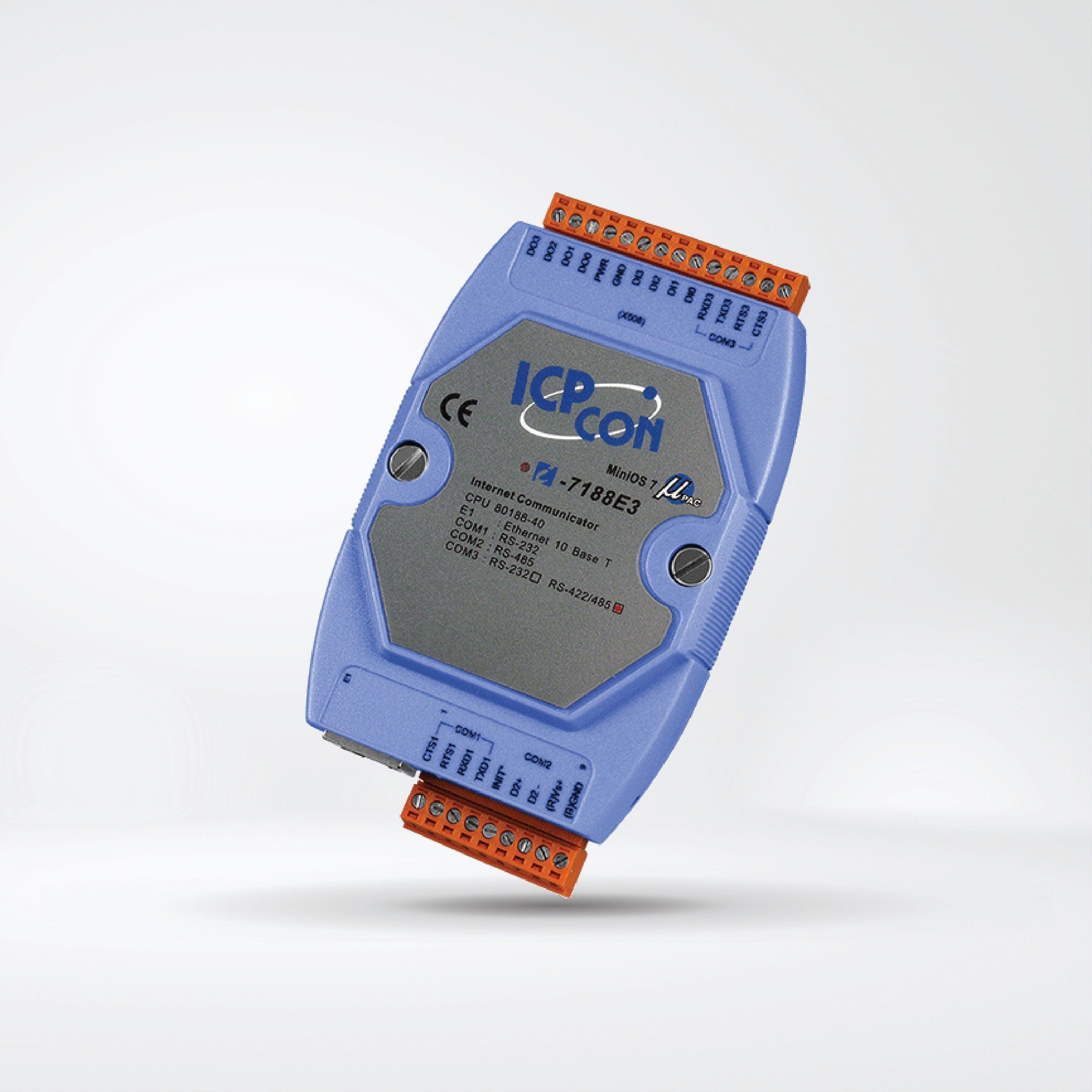 I-7188E3 Programmable Ethernet to 3x serial ports converter - Riverplus