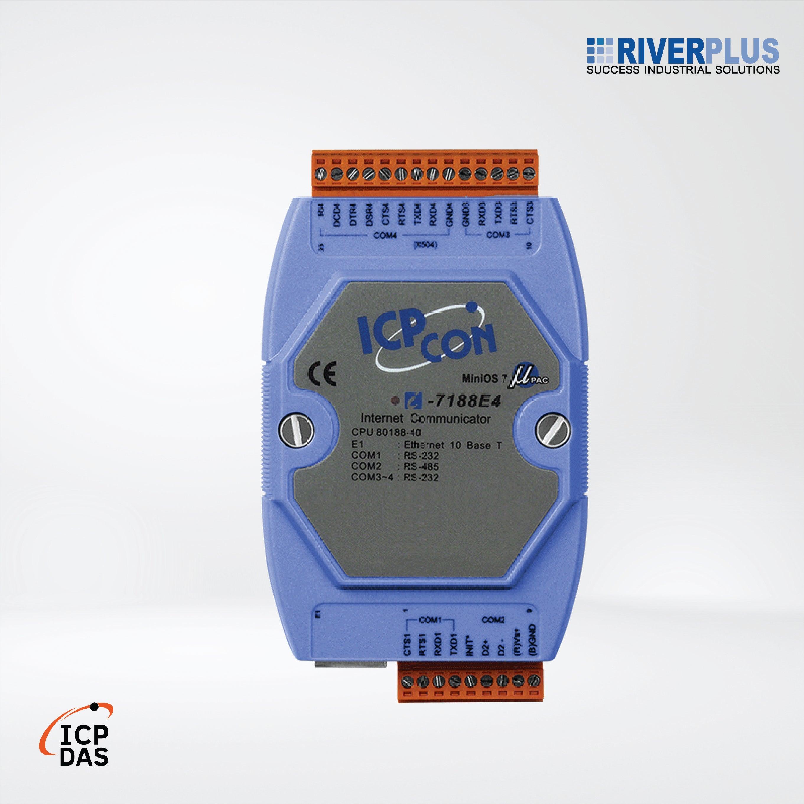 I-7188E4 Programmable Ethernet to 4x serial ports converter (3x RS-232, 1x RS-485) - Riverplus