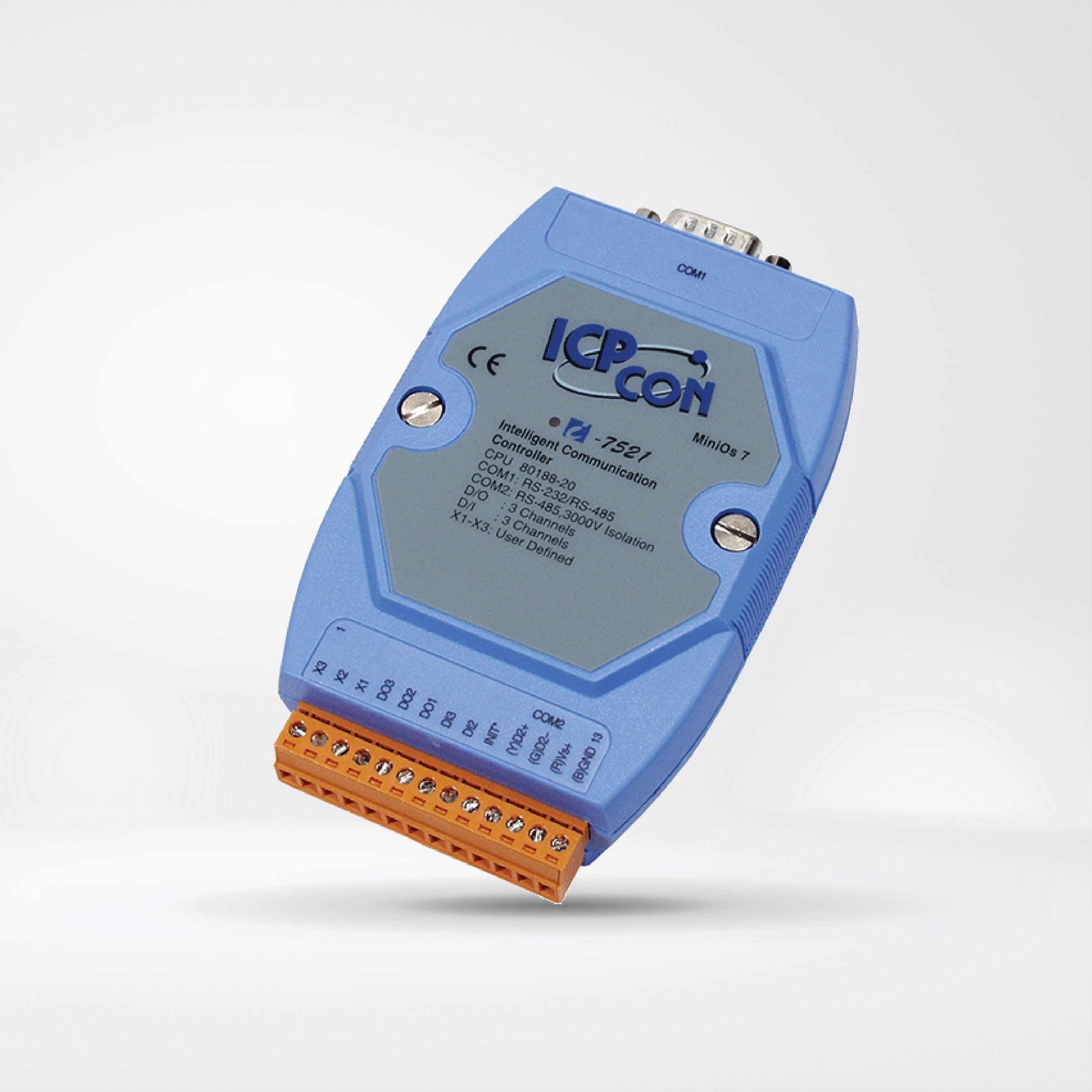 I-7521 Addressable RS-485 to RS-232/RS-485 Converter with 2 DI and 3 DO (Blue Cover) - Riverplus