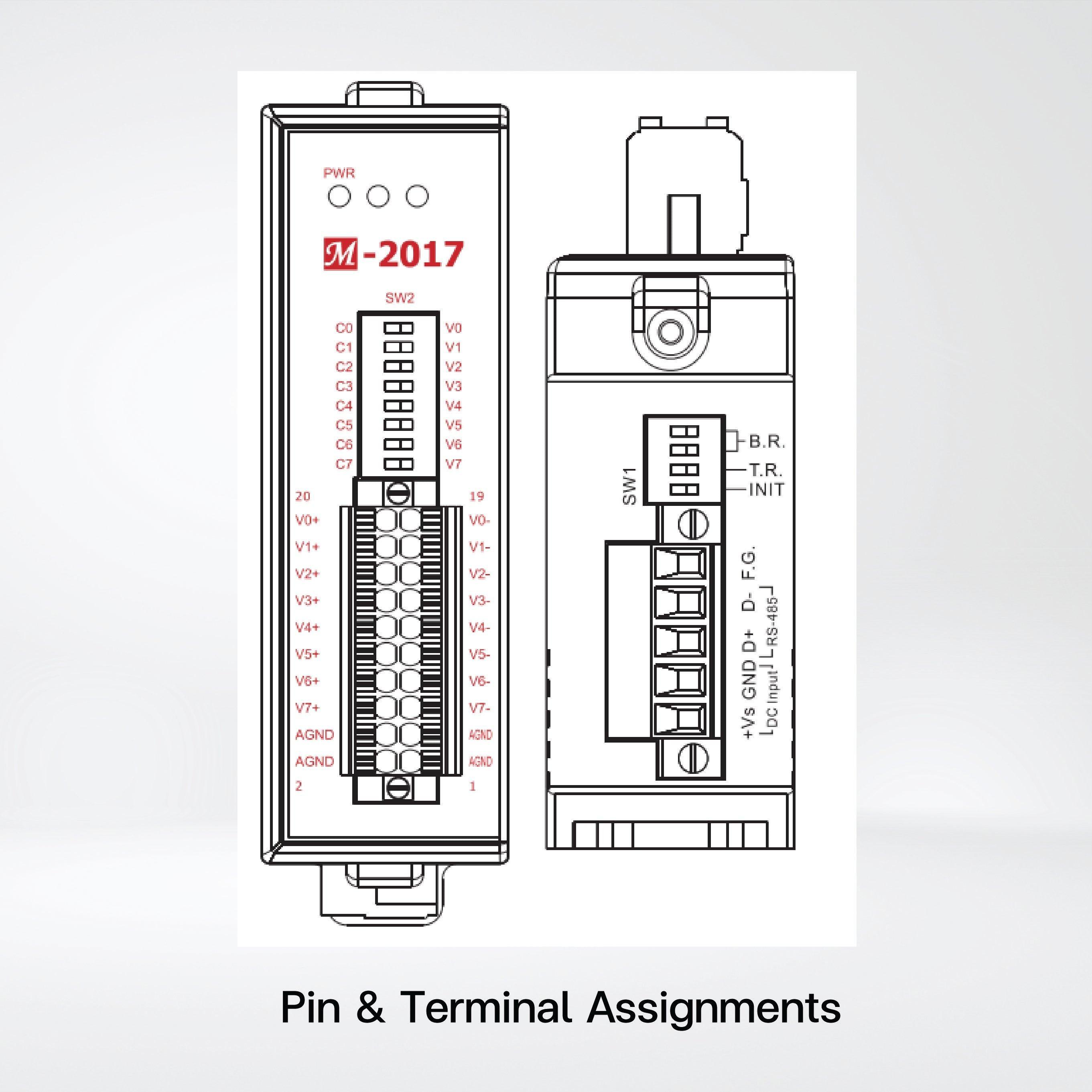 M-2017 8-channel Isolated Analog Input Module High Voltage Protection - Riverplus