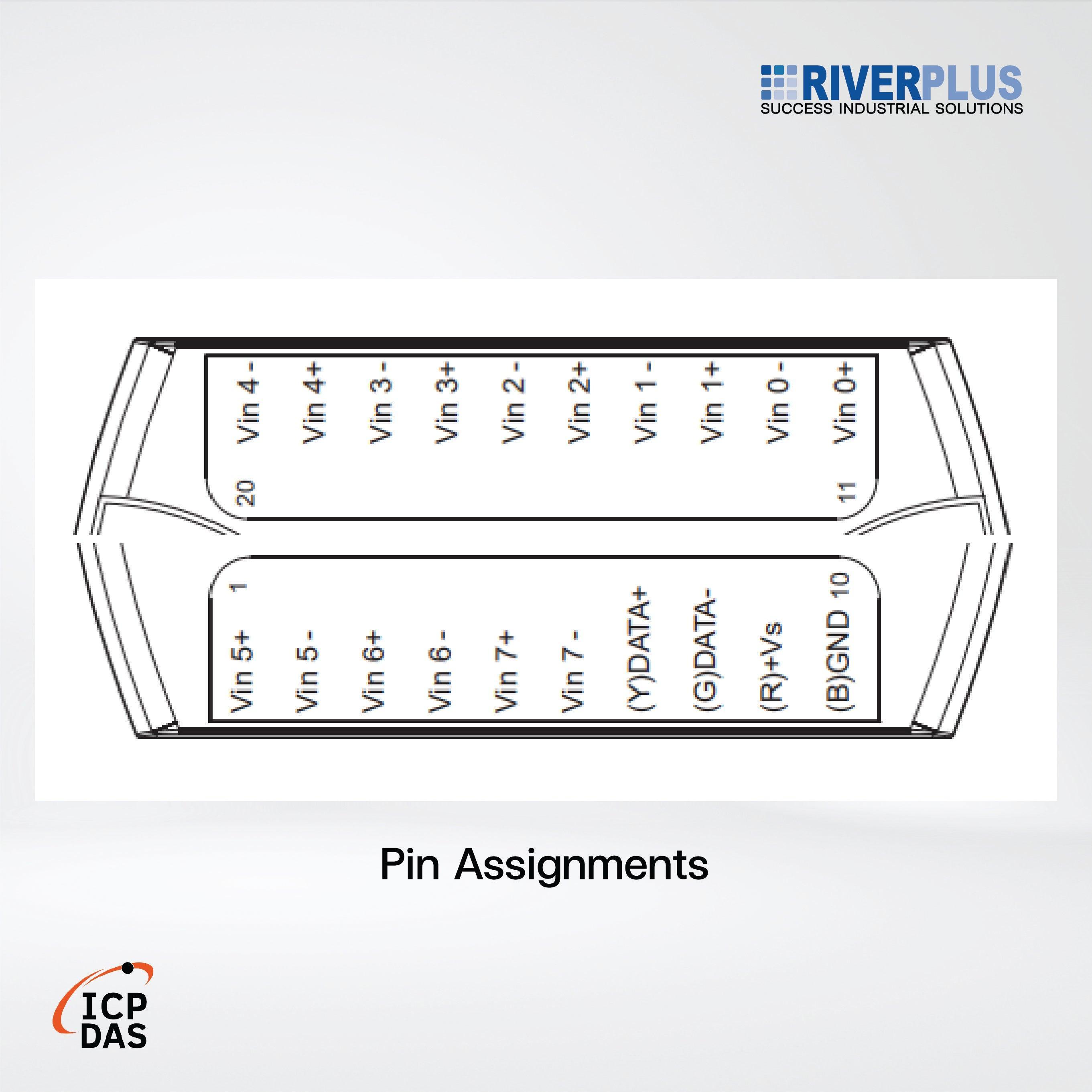 M-7017R-G 8-ch AI Module High Voltage Protection - Riverplus