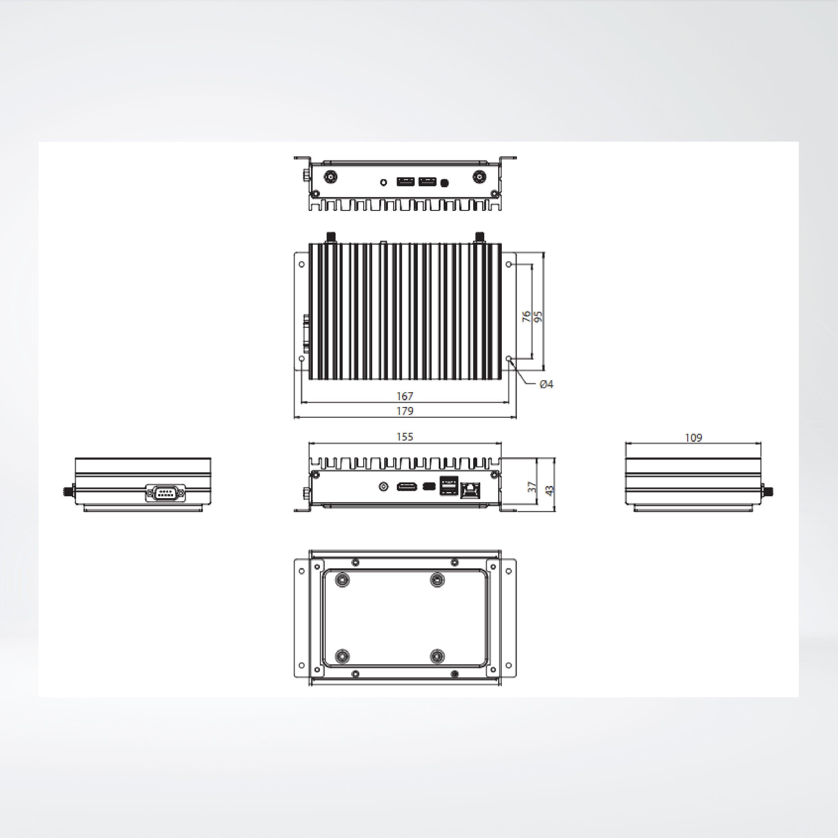 NDIS B318-S13 Fanless Embedded Computer Powered by Intel® Core™ i3-6100U SoC Processor - Riverplus