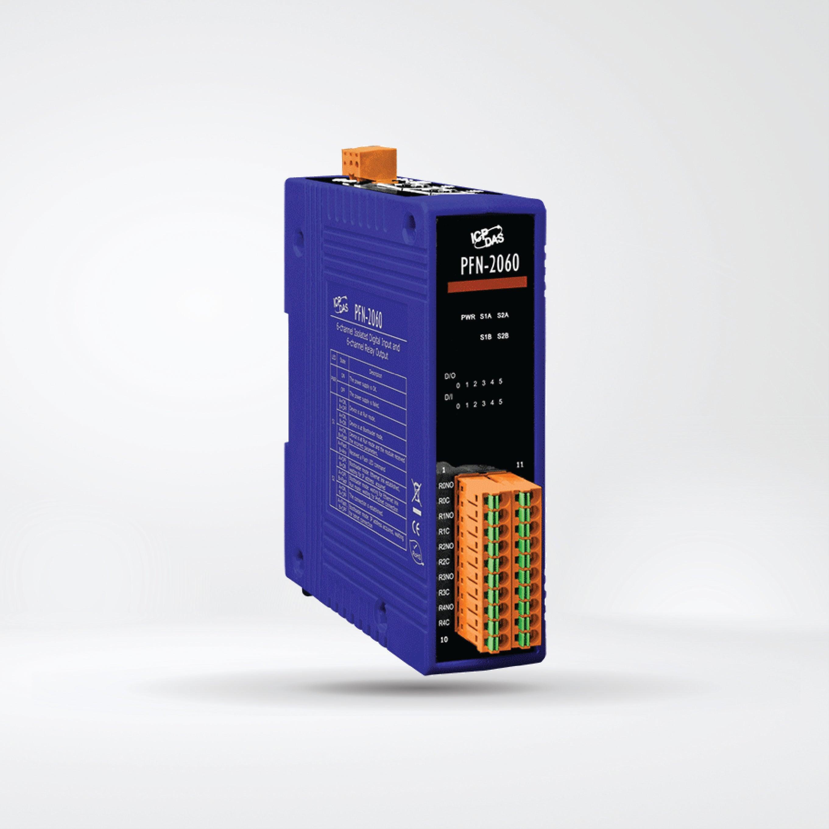 PFN-2060 PROFINET I/O Module (Isolated 6-ch DI & 6-ch Relay Output) - Riverplus