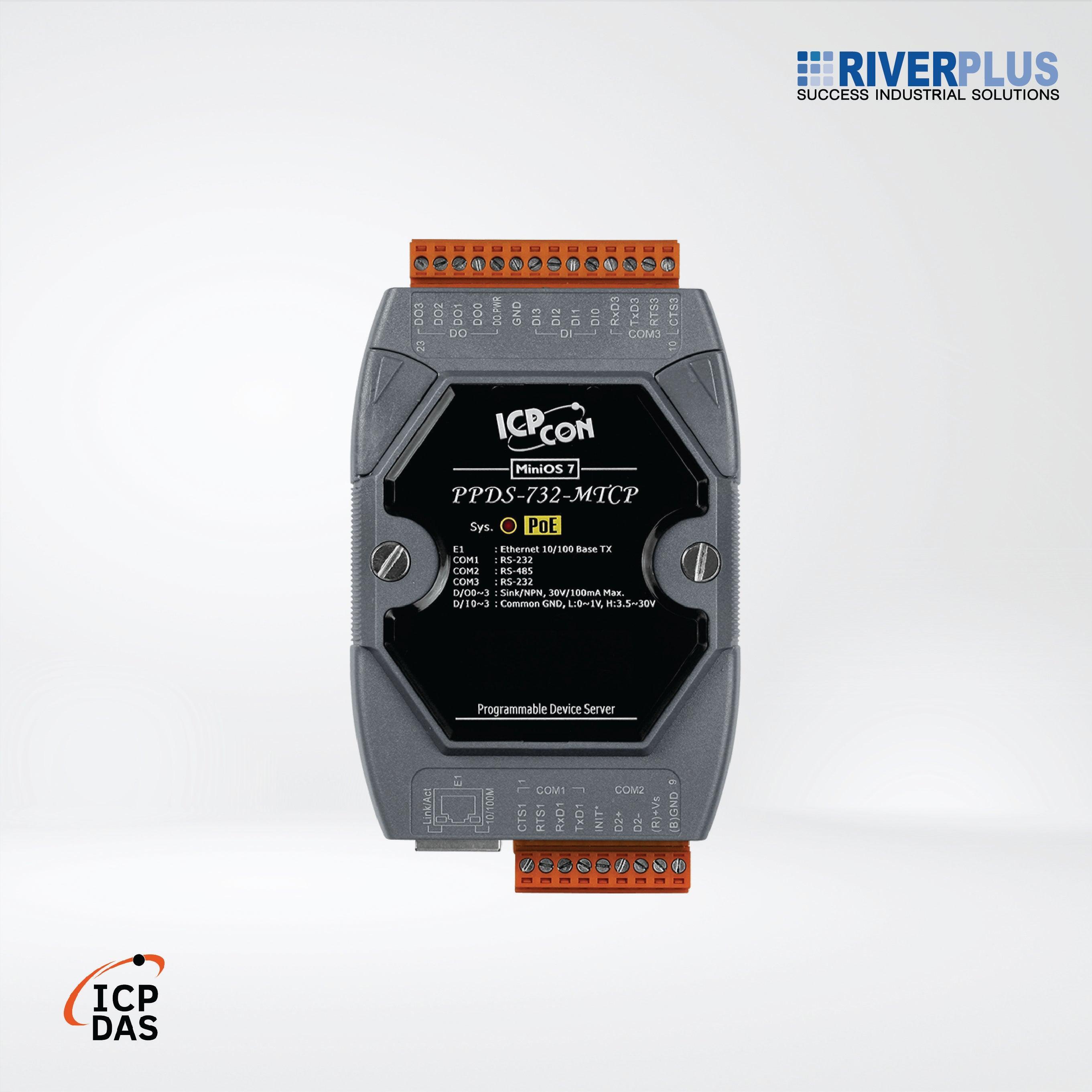 PPDS-732-MTCP Programmable (2x RS-232 and 1x RS-485) Serial-to-Ethernet Device Server - Riverplus