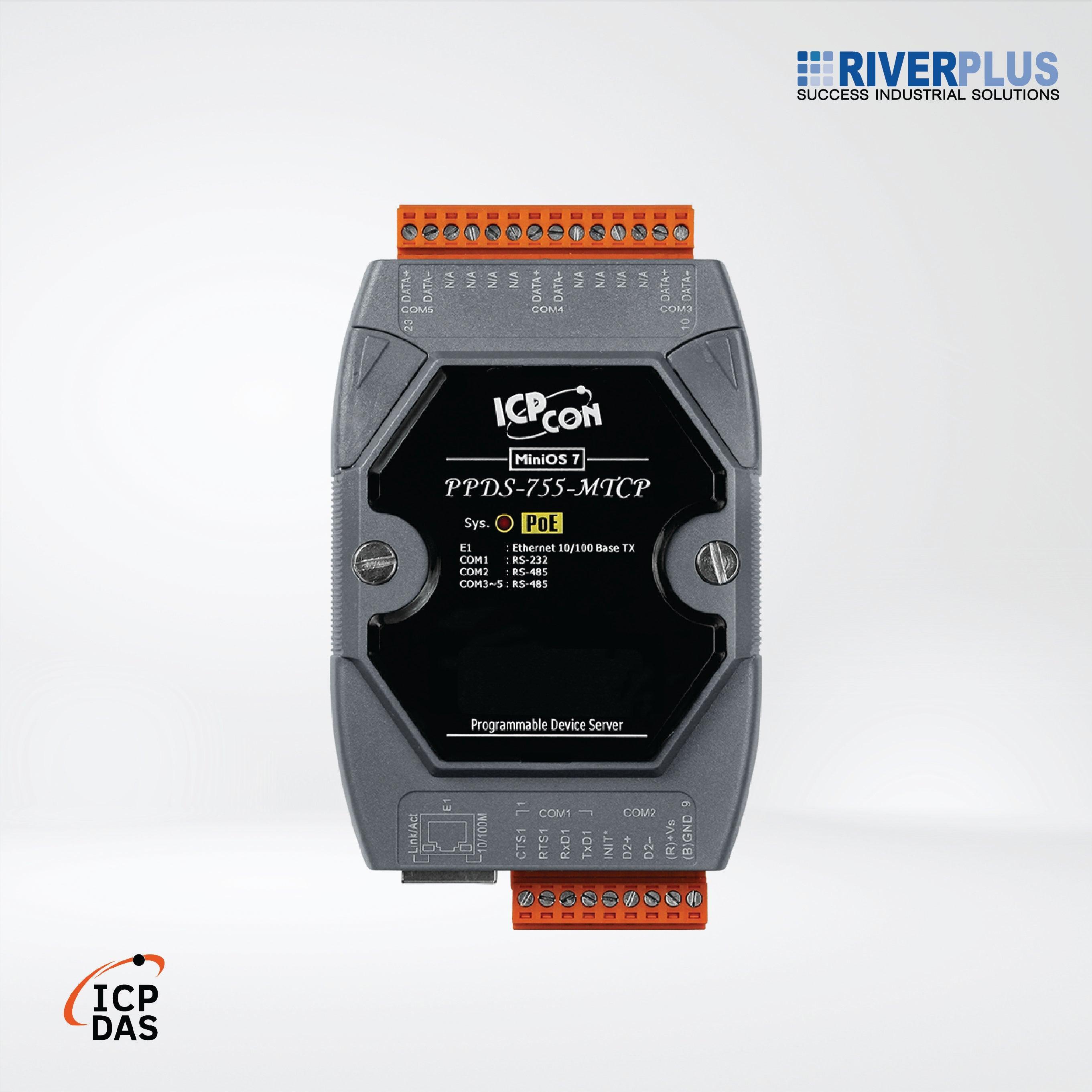 PPDS-755-MTCP Programmable (1x RS-232 and 4x RS-485) Serial-to-Ethernet Device Server - Riverplus