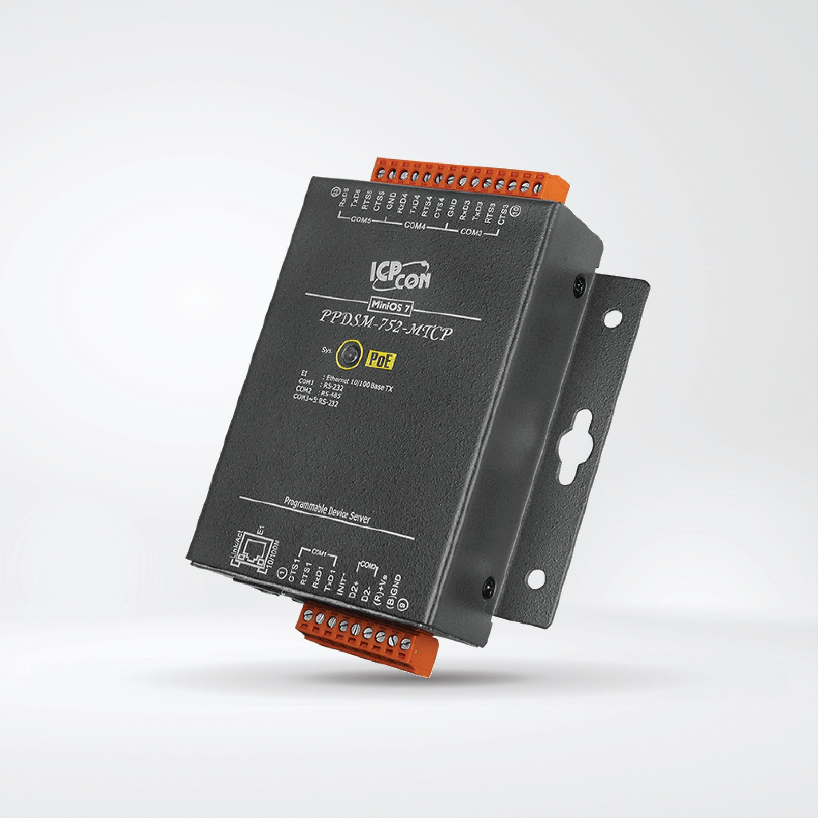 PPDSM-752-MTCP Programmable (4x RS-232 and 1x RS-485) Serial-to-Ethernet Device Server - Riverplus