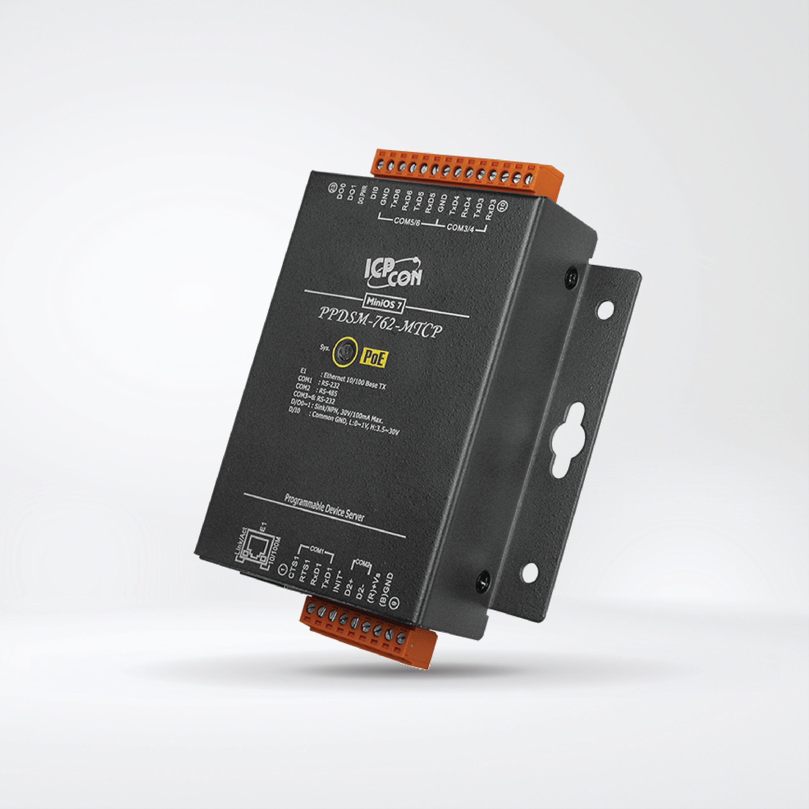 PPDSM-762-MTCP Programmable (5x RS-232 and 1x RS-485) Serial-to-Ethernet Device Server - Riverplus