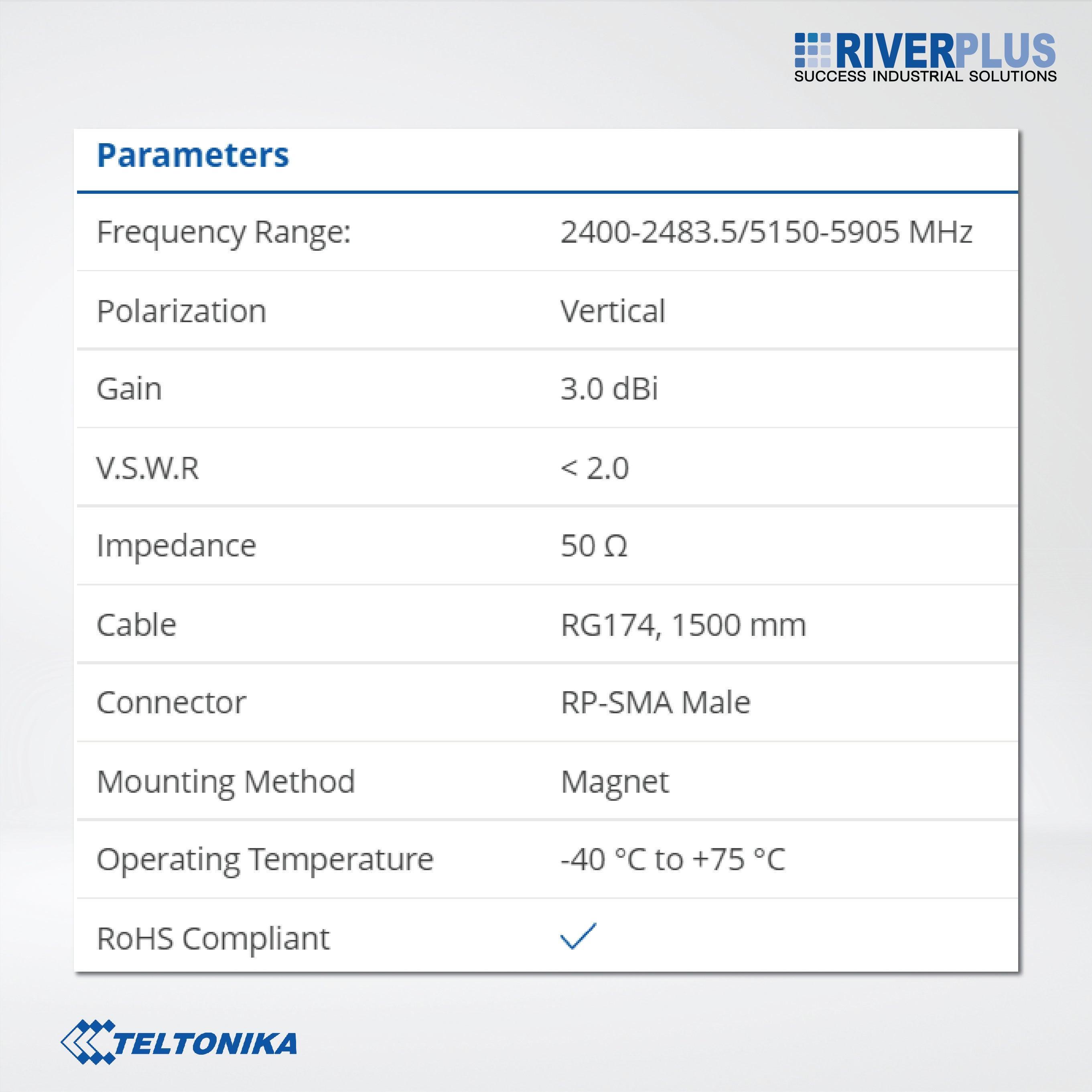 PR1KRD30 WIFI DuaL-Band Magnetic SMA Antenna - Riverplus