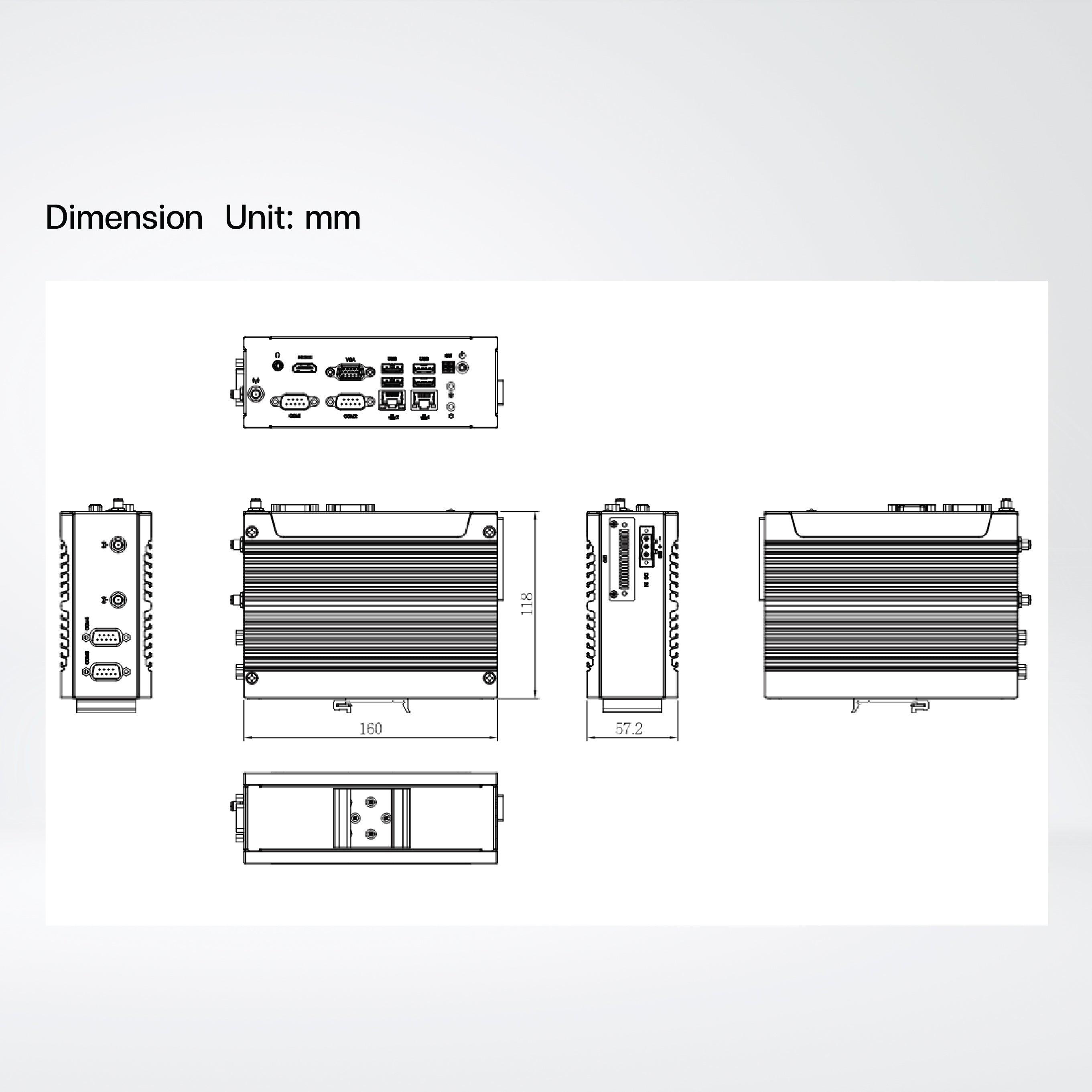 QBiX-DR-EHLA6412H-A1 DIN Rail industrial system with Intel® Celeron® J6412 Processor - Riverplus