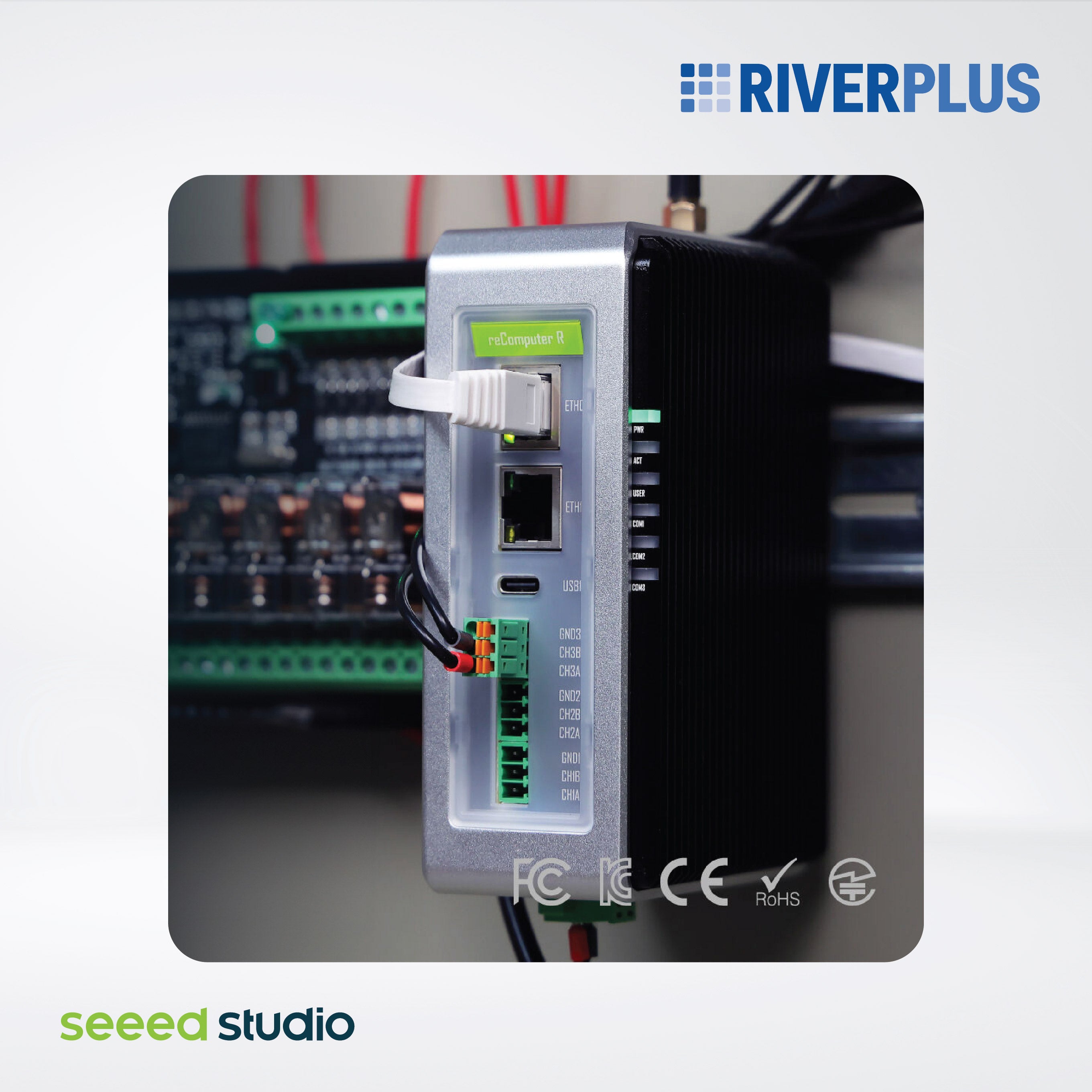 reComputer R1035-10 - Raspberry Pi IoT Gateway & Controller, CM4-Powered, AI Capable | 8GB RAM, 32GB eMMC