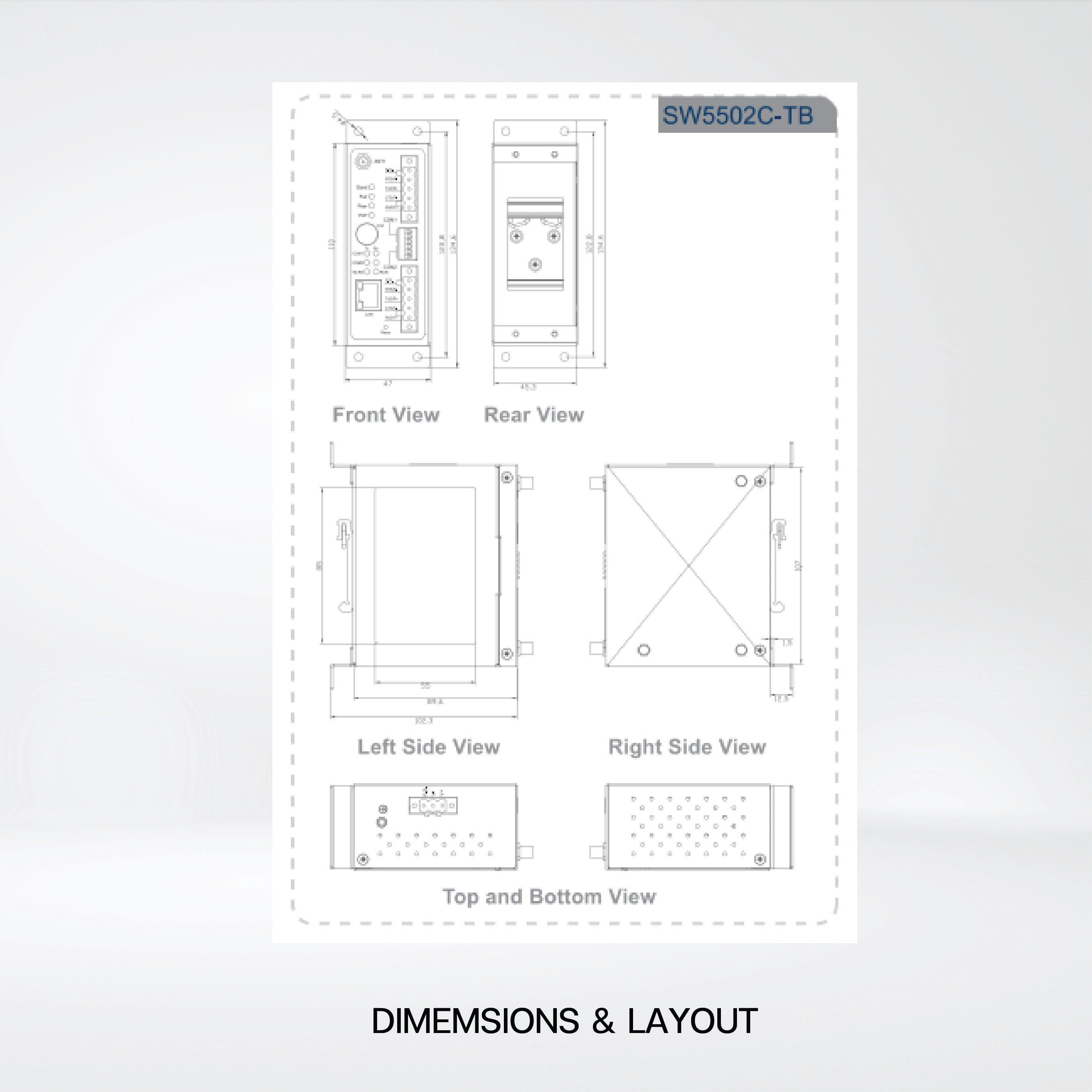SW5502C-TB 2-port Industrial Wireless Serial Device Server, TB5 - Riverplus