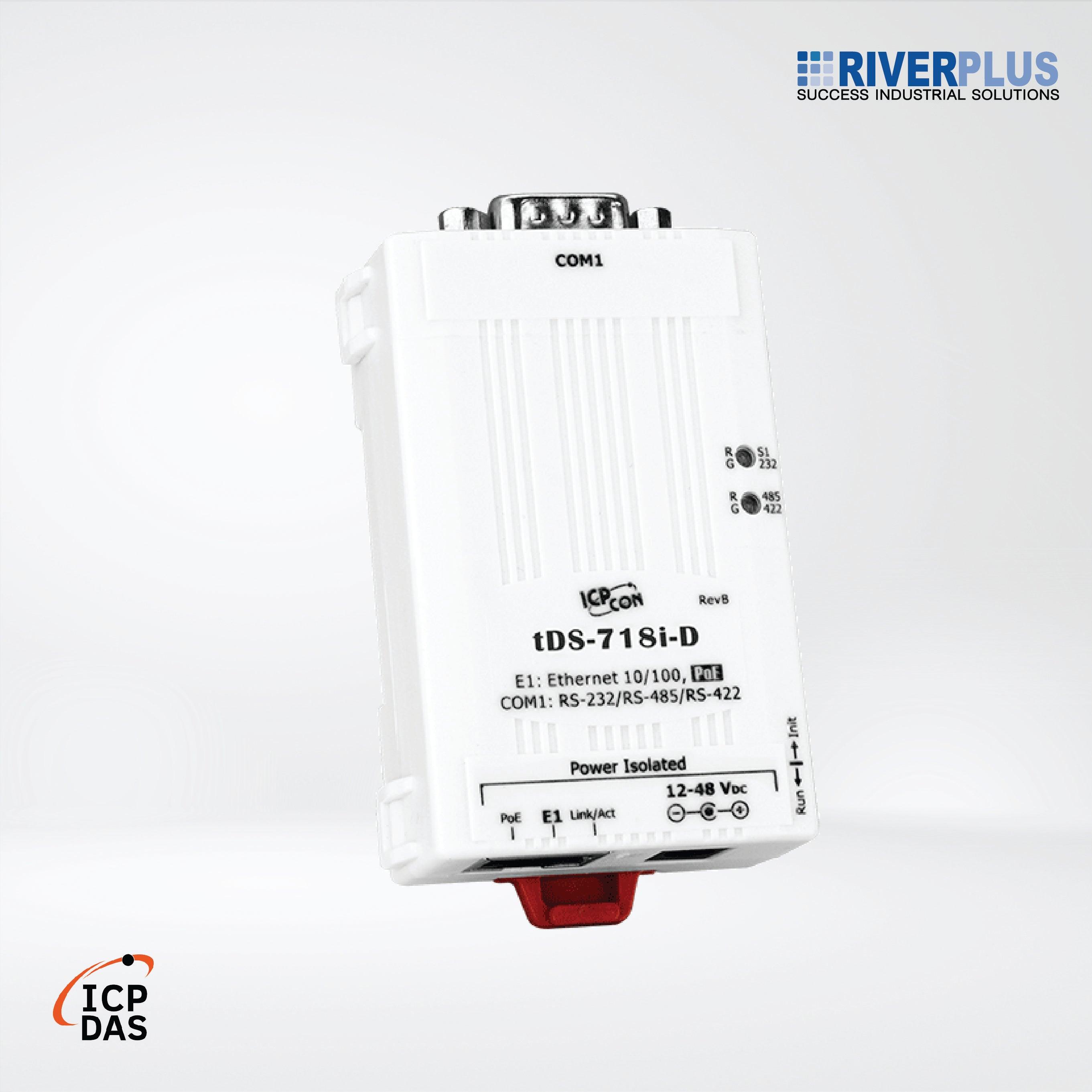 tDS-718i-D CR Tiny (1x RS-232/422/485, DB-9 Male) Serial-to-Ethernet Device Server - Riverplus