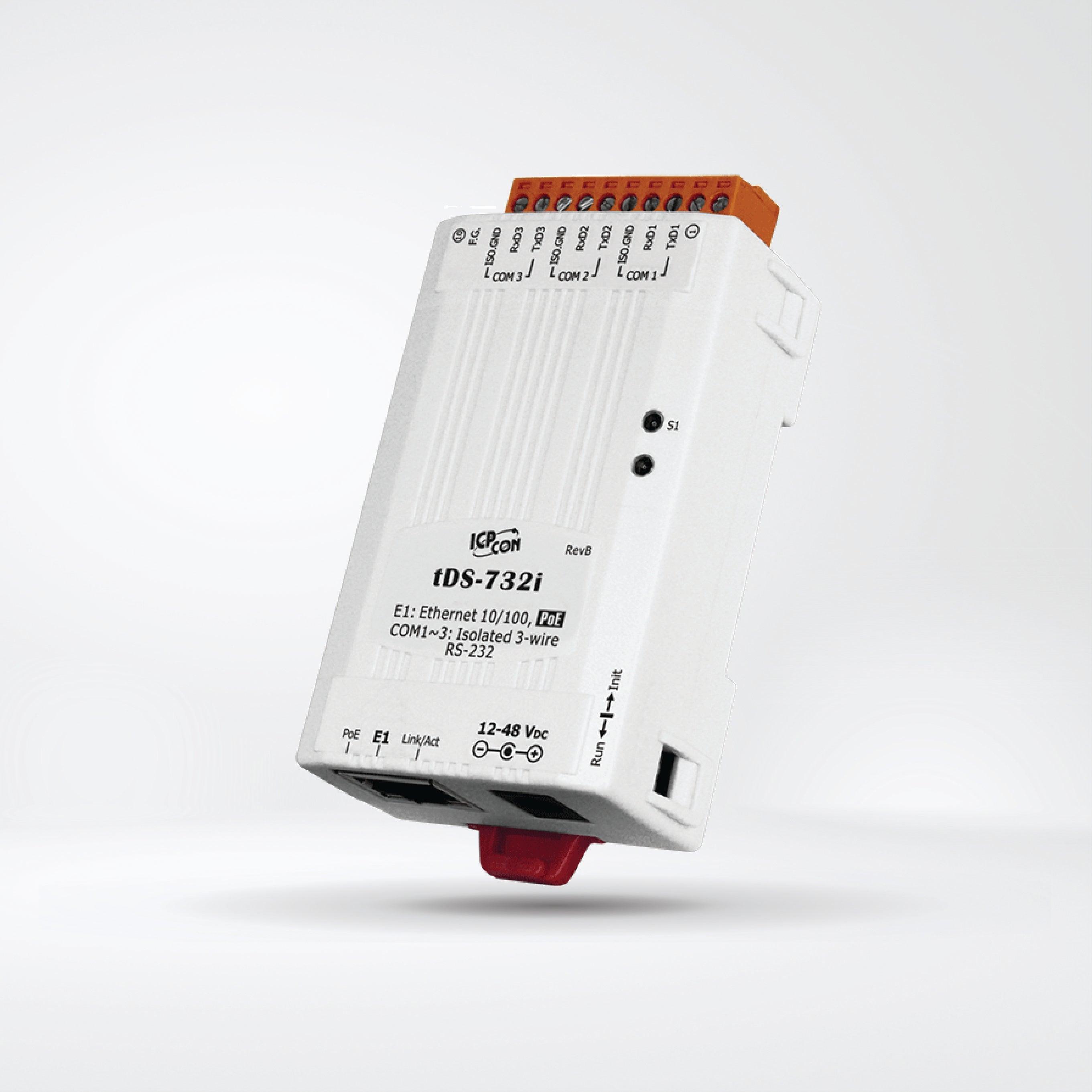 tDS-732i Tiny (3x RS-232) Serial-to-Ethernet Device Server - Riverplus