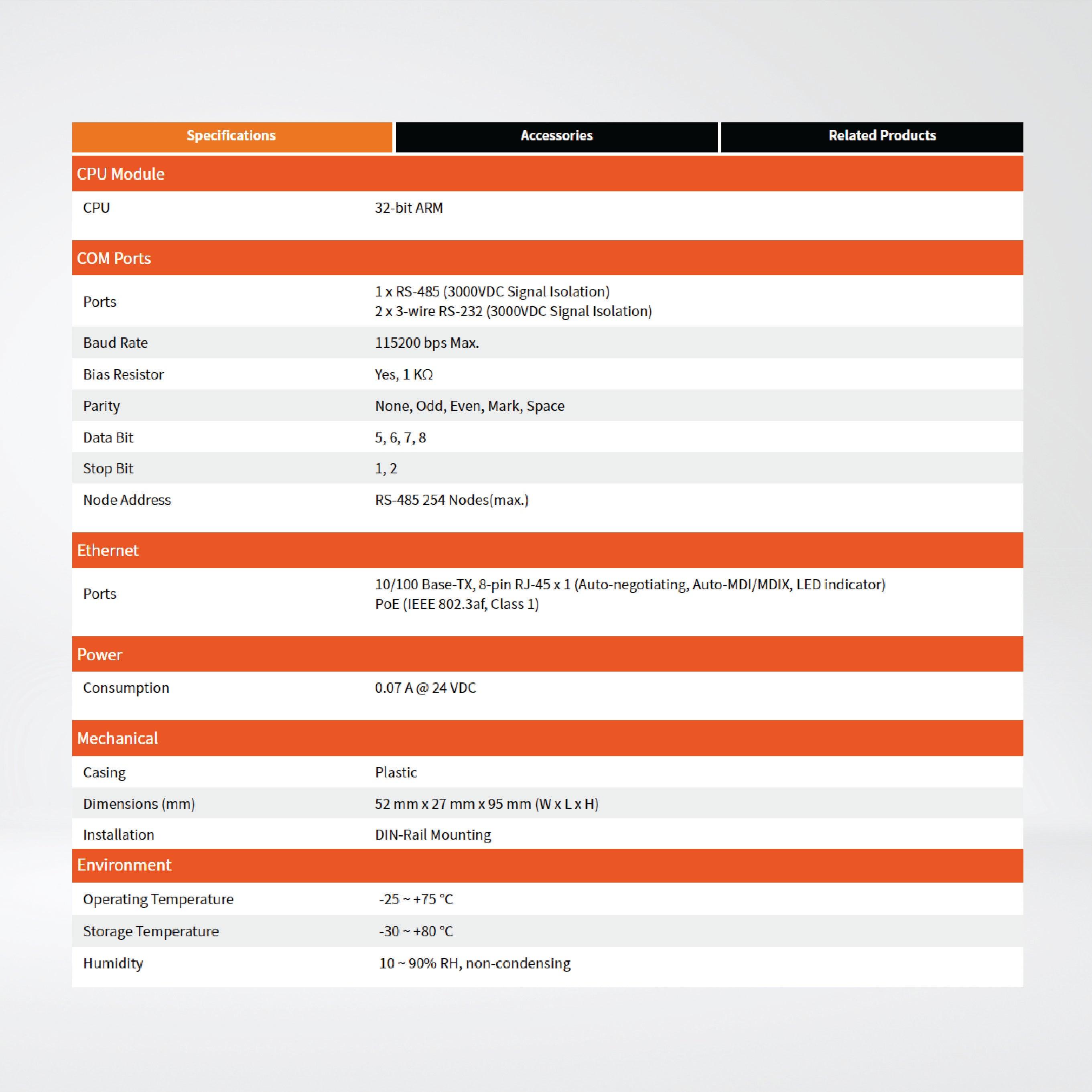 tSH-734i Tiny (2x Isolated RS-232 and 1x Isolated RS-485) Serial Port Sharer with PoE - Riverplus
