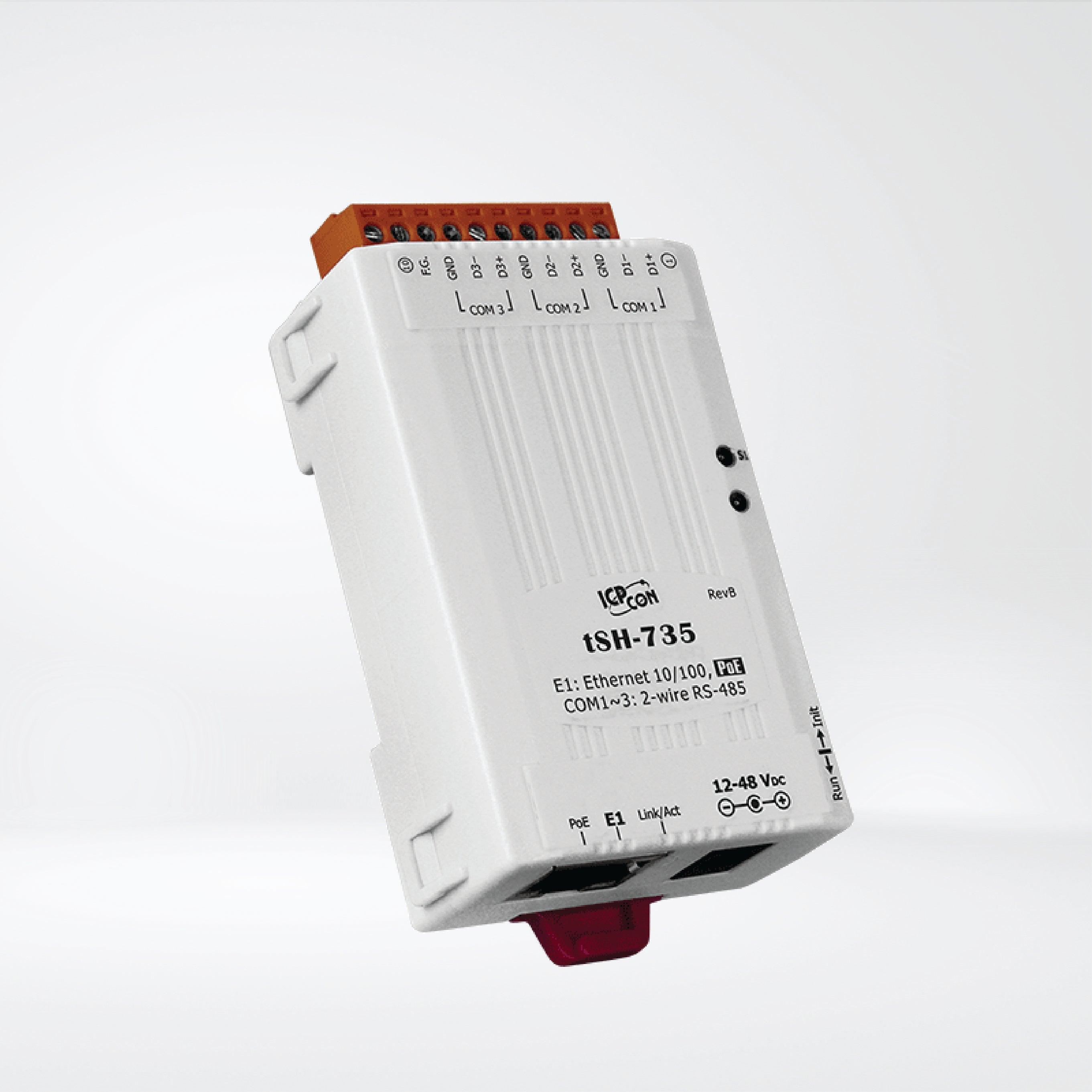 tSH-735 Tiny (3x RS-485) Serial Port Sharer with PoE - Riverplus