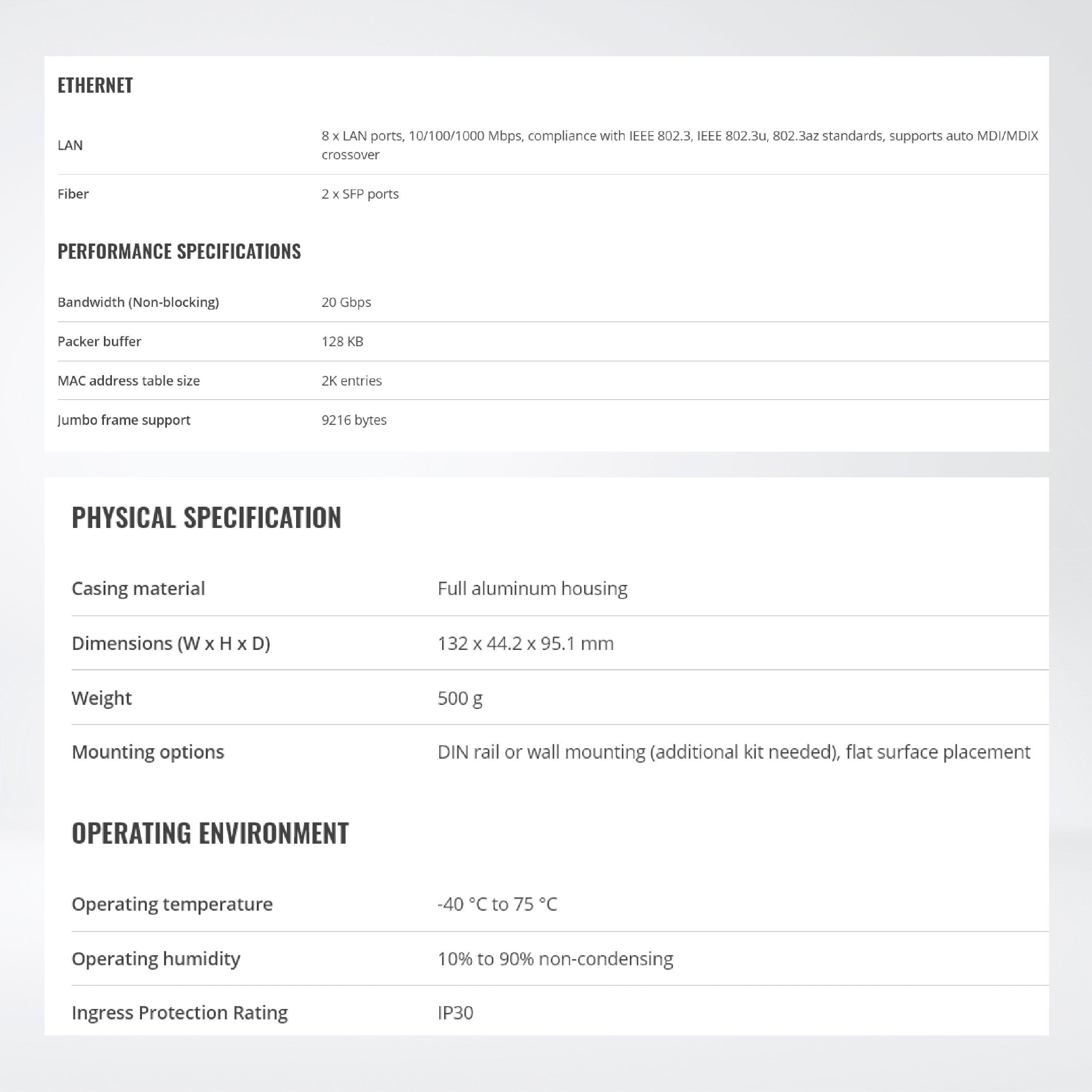 TSW210 Unmanaged Industrial Switch , offers a great combination of Gigabit Ethernet and SFP - Riverplus