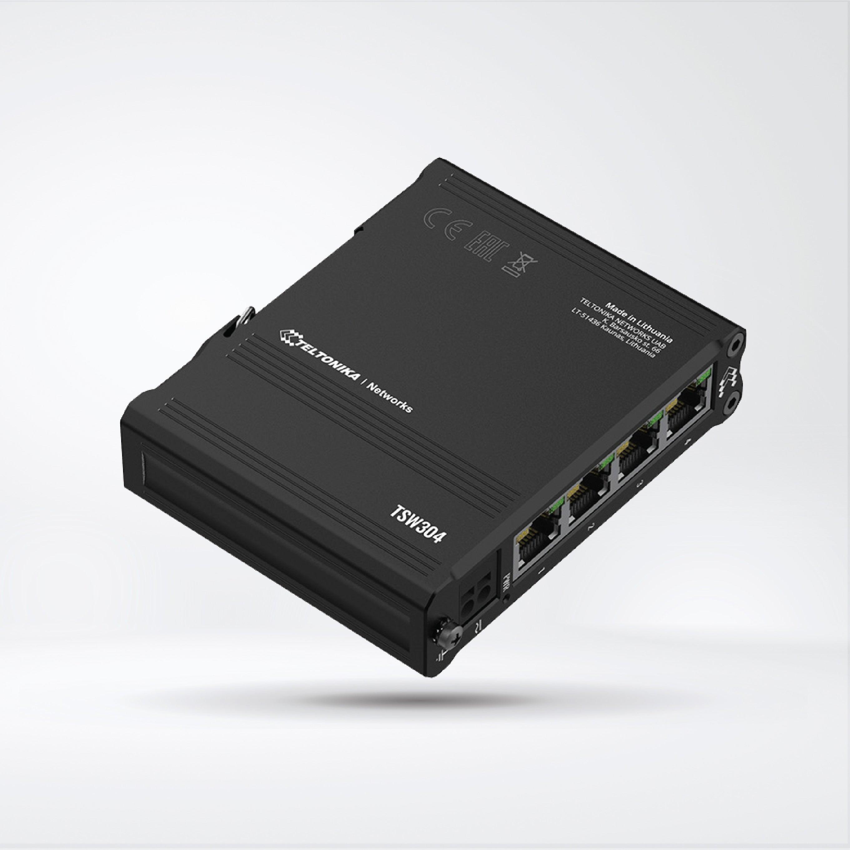 TSW304 4 x Gigabit Ethernet ports Integrated DIN rail bracket 7-57 V - Riverplus