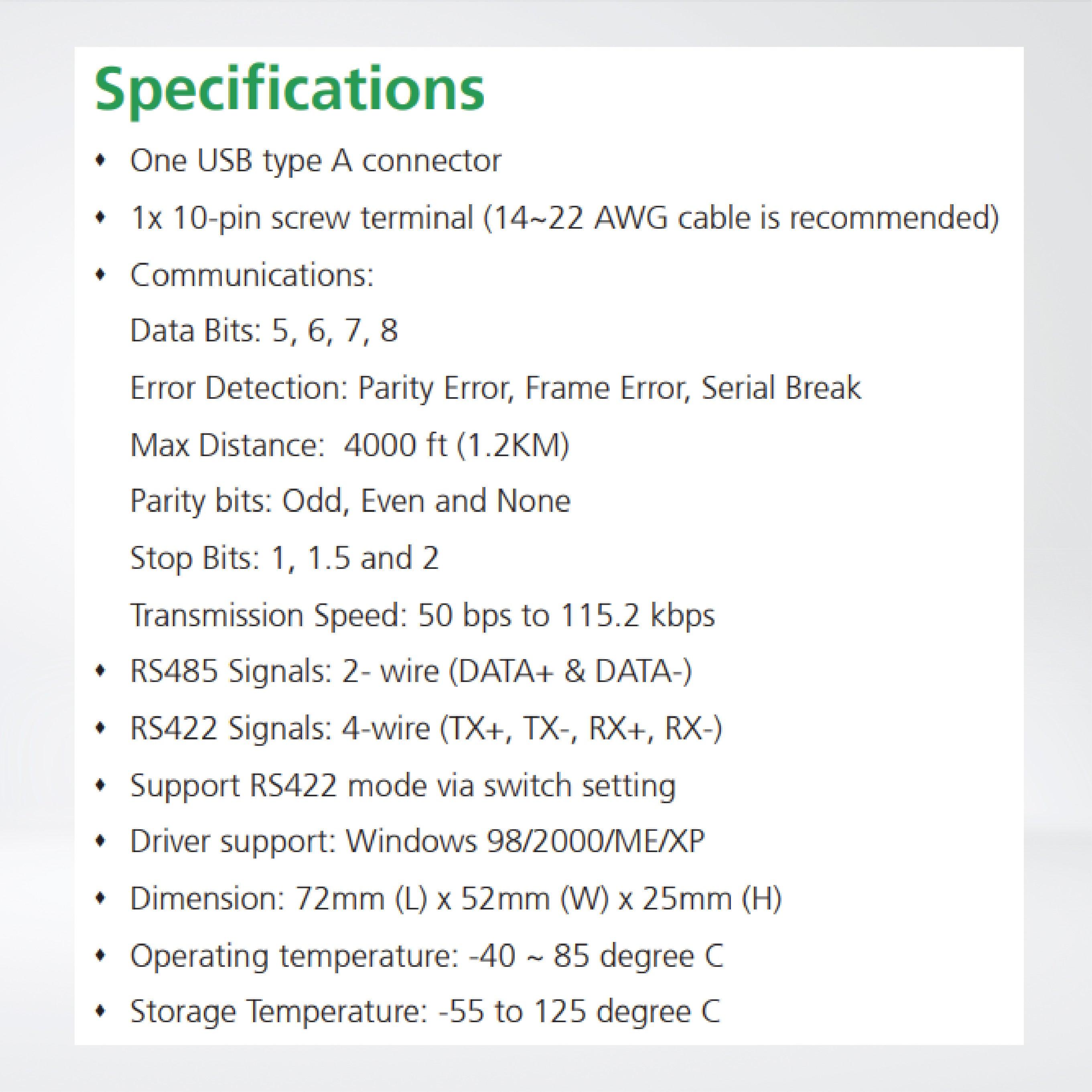 UD485I USB to Dual ports RS485/RS422 with 2.5KV Protection - Riverplus